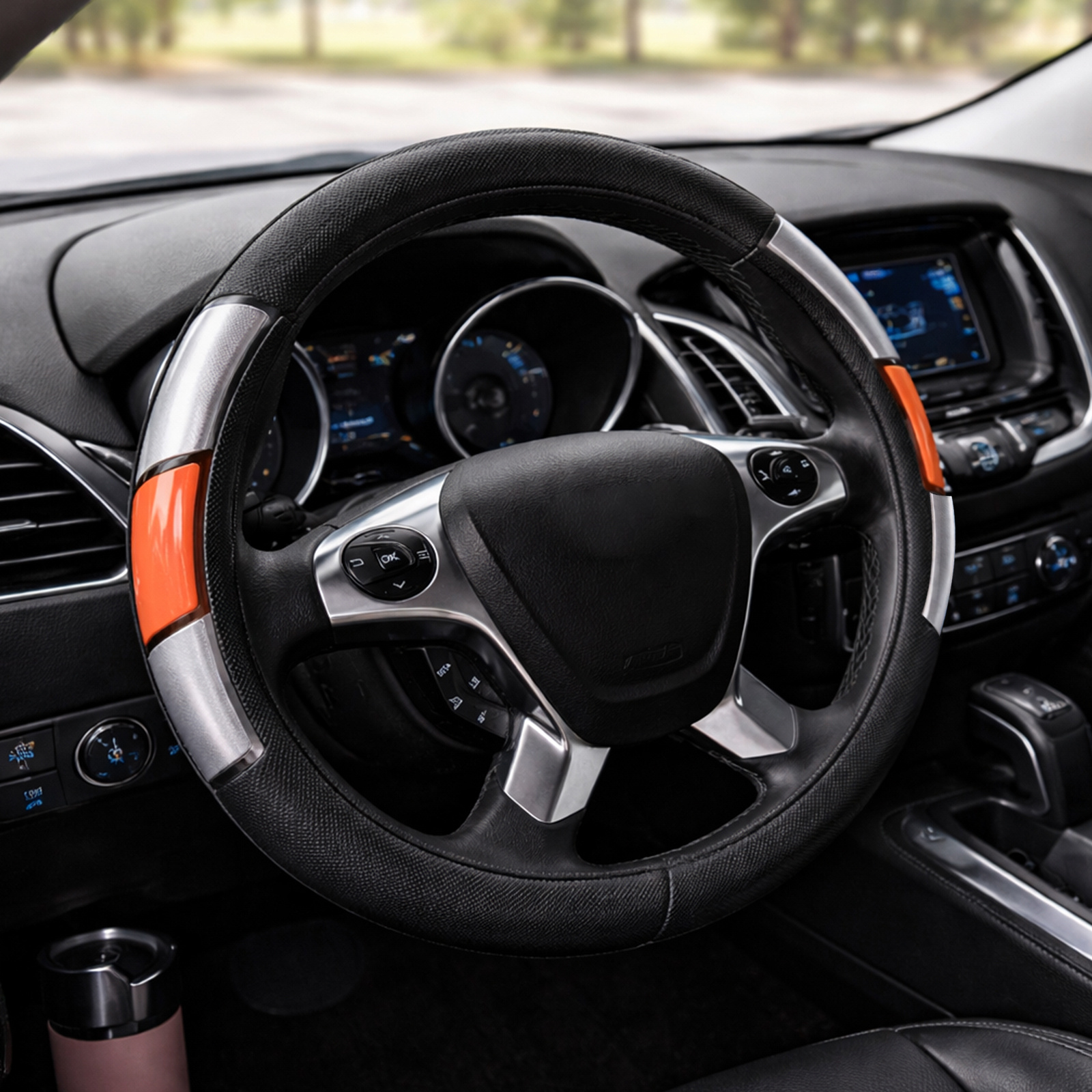 TEMU deportiva para volante, para volantes de 37–39 cm, y antideslizante, gruesa y , universal para automóvil.móvil