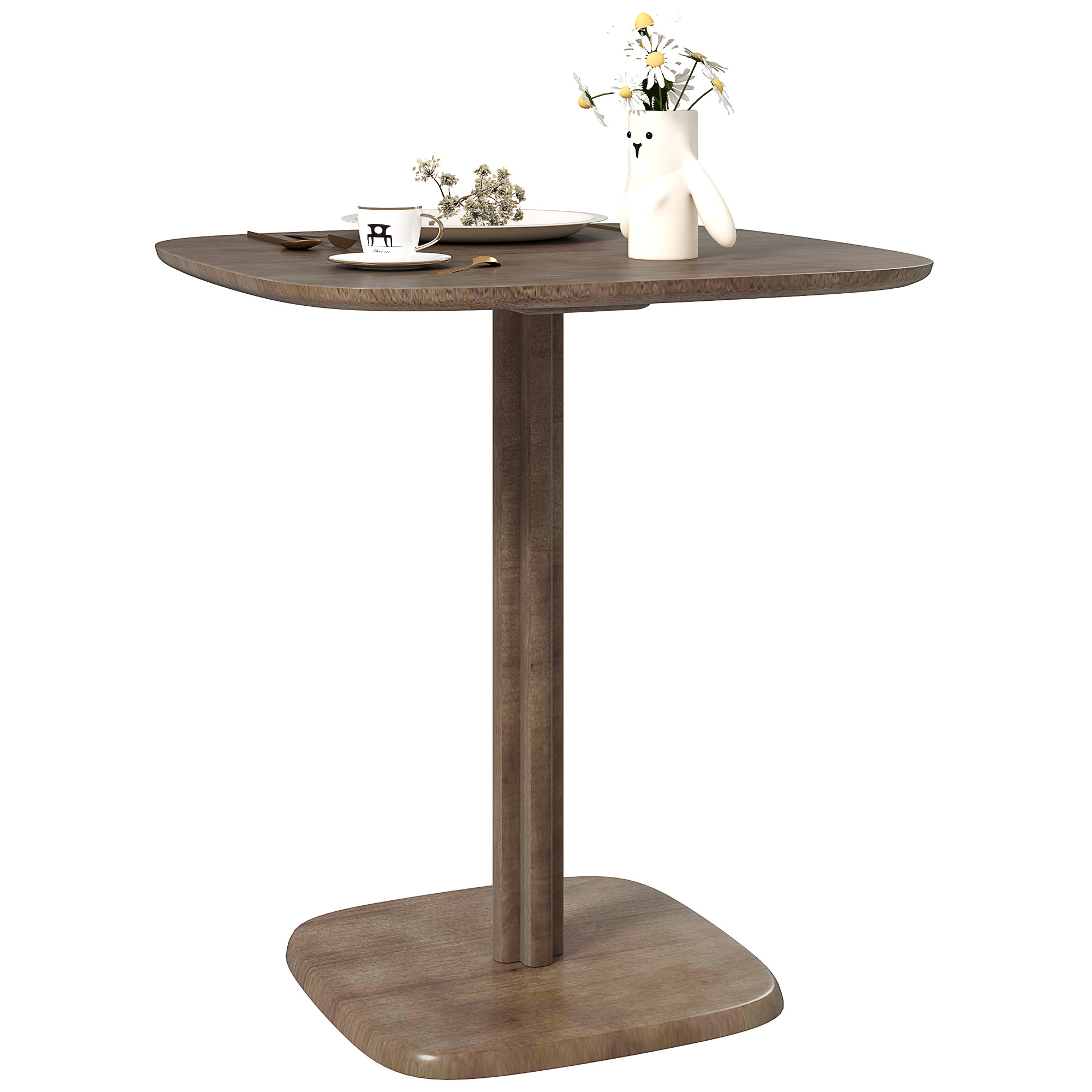 Image of Homcom Kitchen Dining Table For 4, Wood-look Tabletop, 70 X 70 Cm, Brown