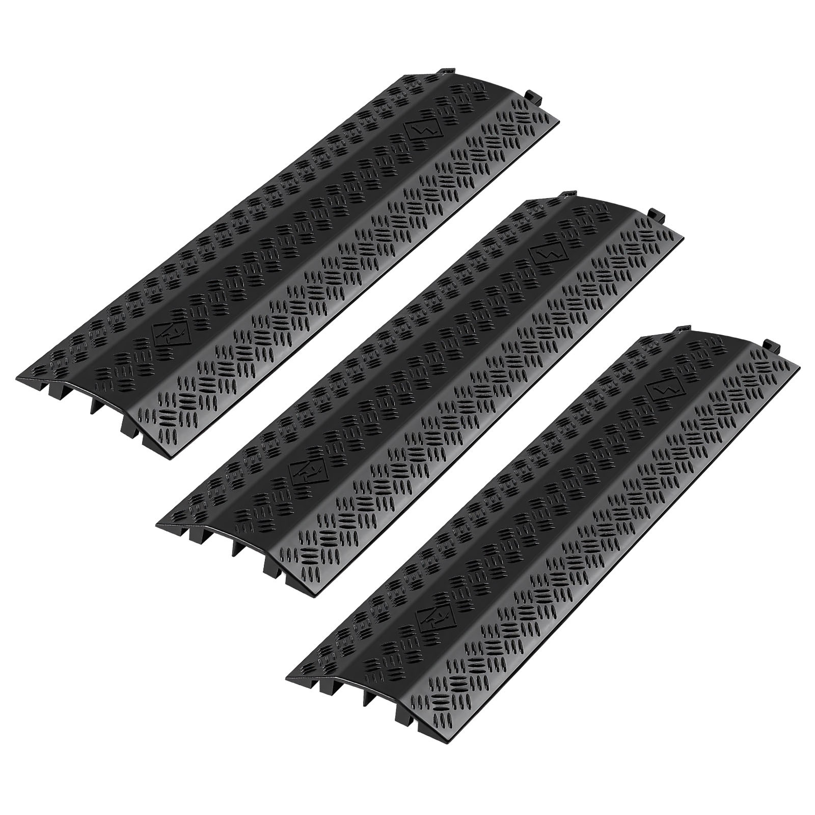 TEMU VEVOR Couvercle de Câble , de Charge par Essieu de 7 938 kg, Rampe de Protection de Tuyau de Câble Robuste, Couvercle de Cordon de Sol, pour