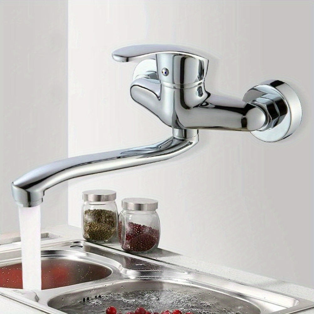 Image of Modern Hot And Cold Water Bathroom Faucets, Chrome-plated Ends, Long-lasting Ceramic Valves, Rust-resistant And Easy To Clean, Water Flow, Elegant And Fashionable, Suitable For Bathrooms And Sinks.