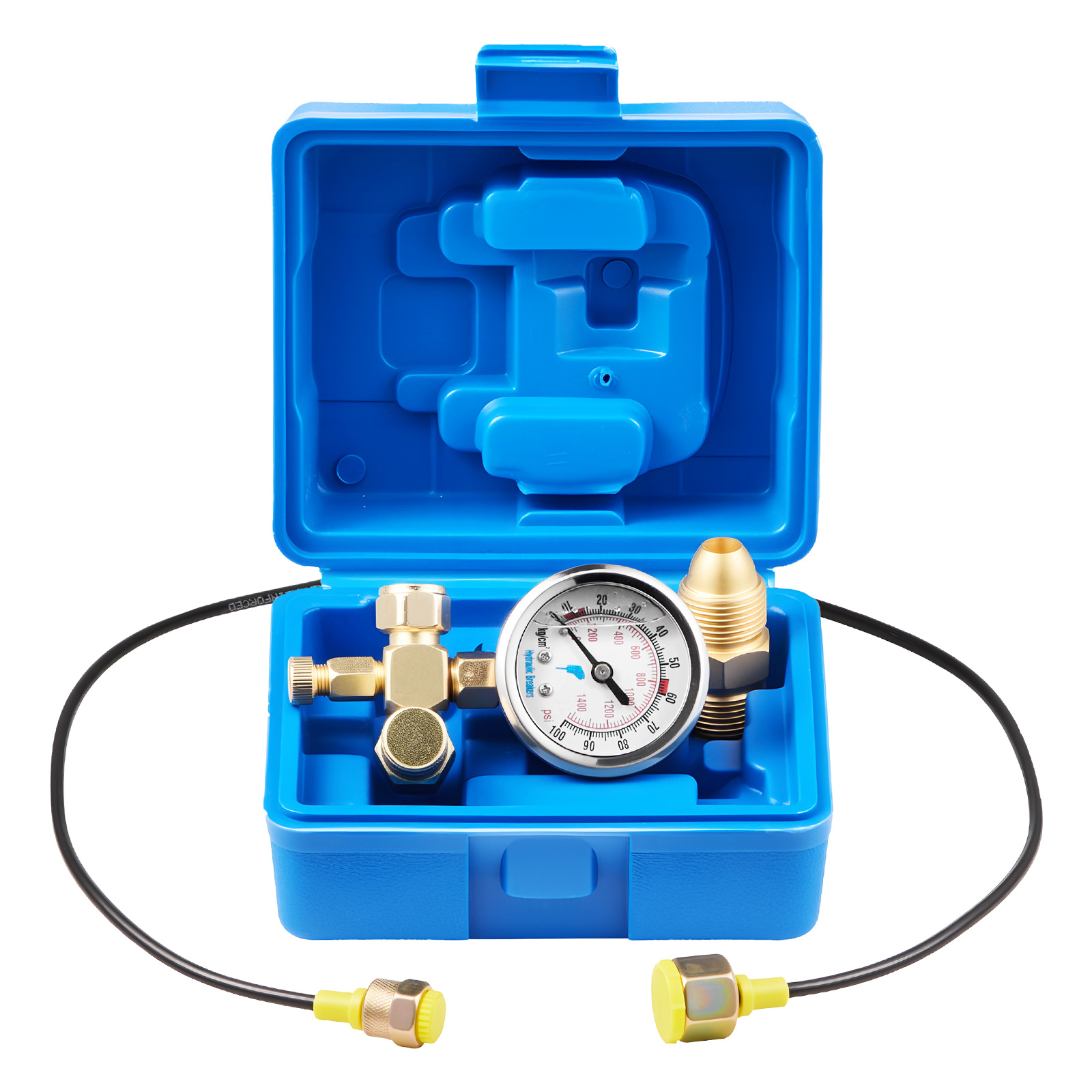 TEMU VEVOR Kit di Ricarica Accumulatore Idraulico a , Kit di Riempimento 0-100 Bar, di Test di Pressione con 1 , 1 Tubo del Gas, 1 Corpo Valvola e 1