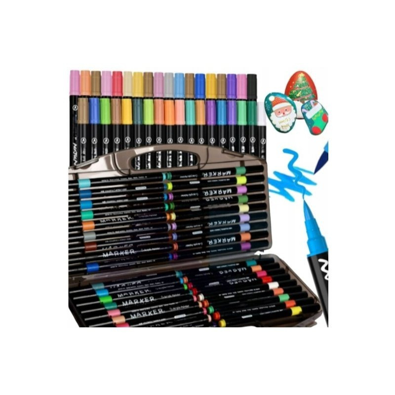 TEMU Marqueurs Acryliques 36pièces - Stylos Étanche avec Peinture, Pointe 4 mm, , Résistants à la Décoloration, pour Verre, Porcelaine, Pierres et