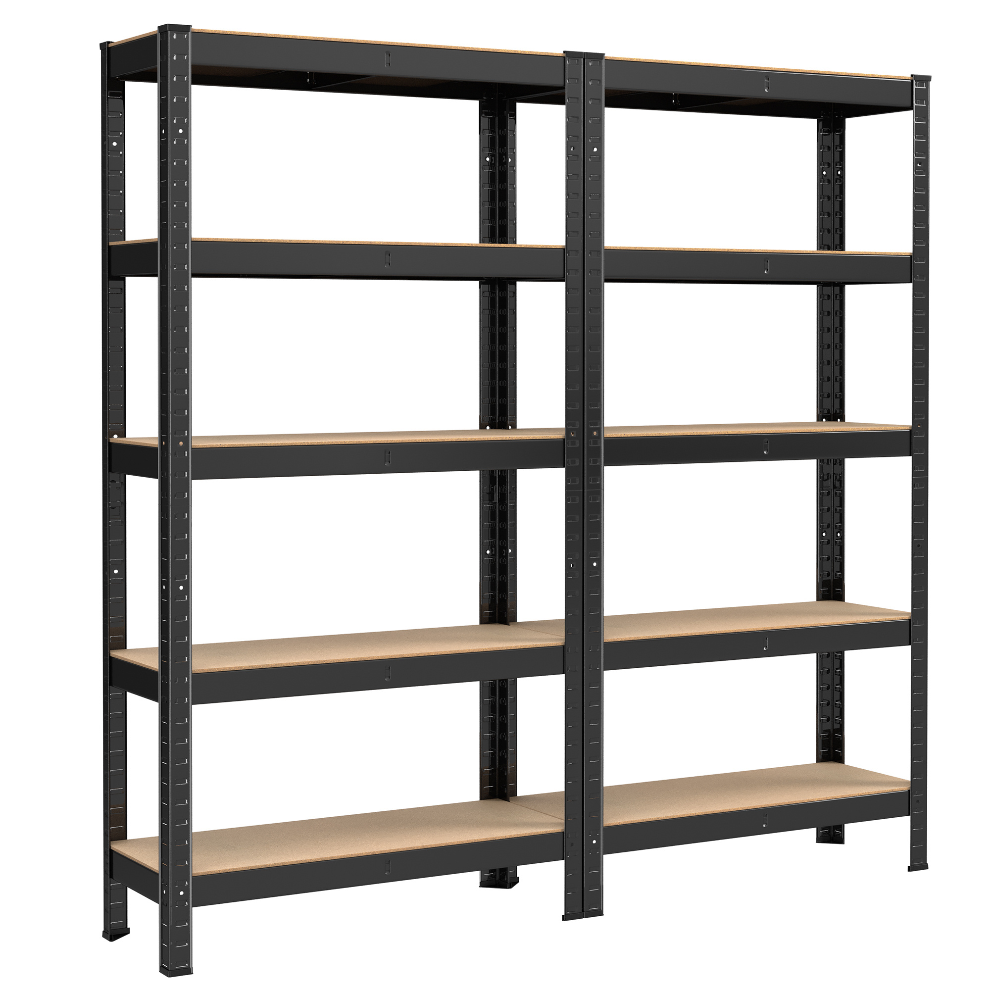 Image of Heavy-duty Shelving Unit, Set Of 2, Basement Shelf, Garage, Storage Room, Warehouse Shelving, 30 X 75 X 150 Cm, Shelf, Supports Up To 650 Kg, 5 Adjustable Shelves