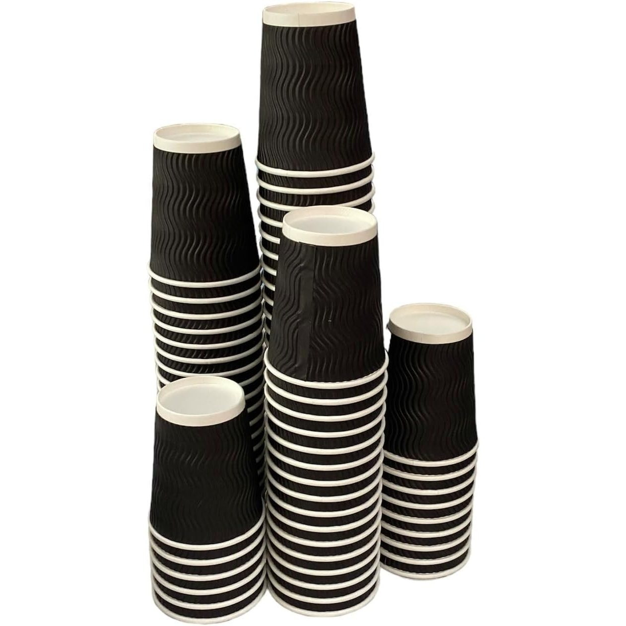 TEMU 100pcs X 12oz Cups 3 Ply Disposable Insulated Paper Cups For Tea Coffee Cappuccino Hot Drinks