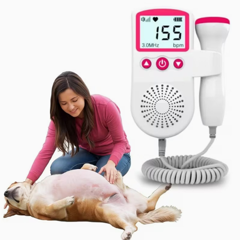 TEMU Portable Pet Fetal Heart Rate Monitor, Pregnancy Heart Rate Monitor, Portable Baby