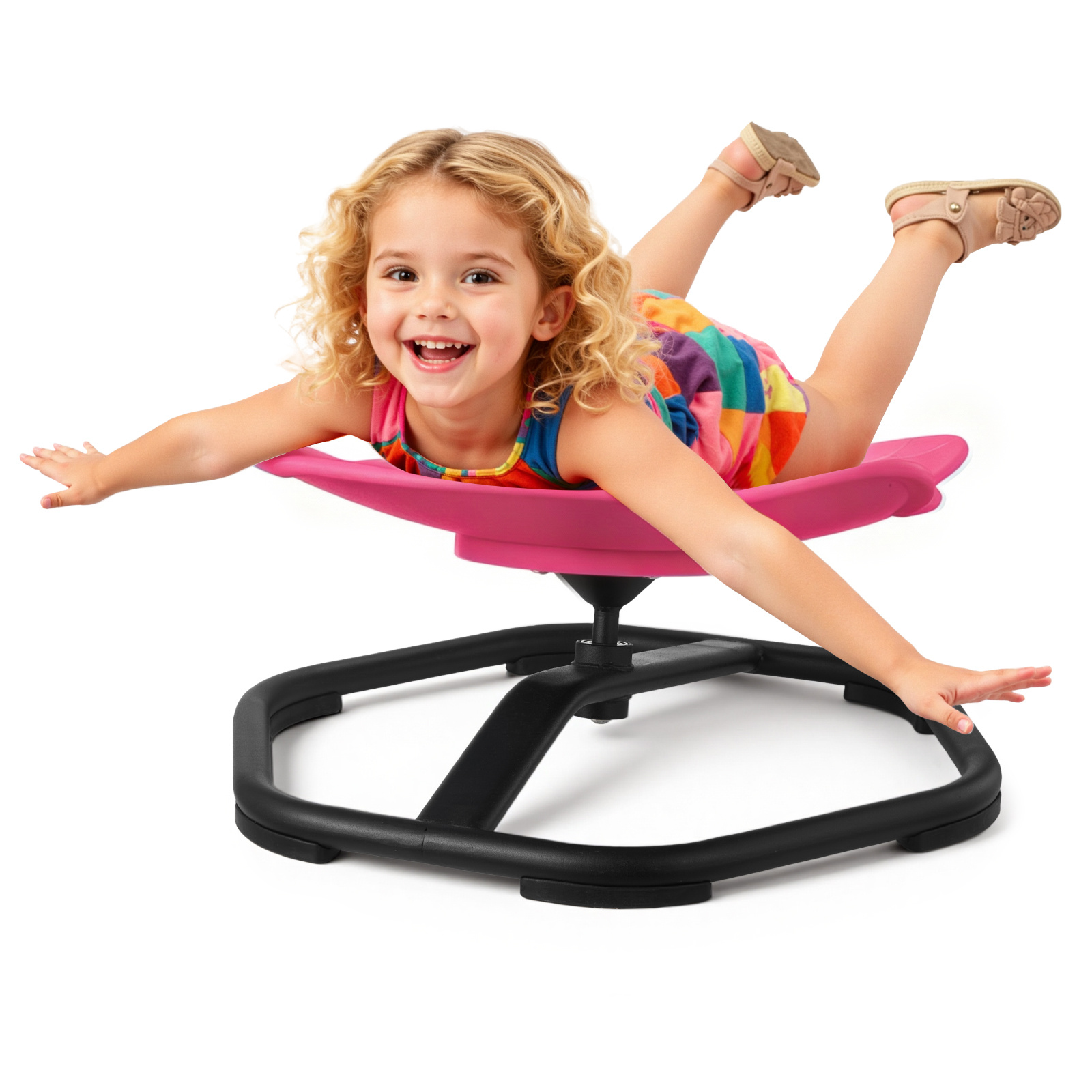 Image of Vevor Kids Swivel Chair, 220 Lbs Capacity, Elephant Shape Sensory Spinning Chair, Autistic Kids Sensory Toy Seat With Non-slip Metal Base, Toddler Sit & Spin Seat For Coordination Balance Focus, Red
