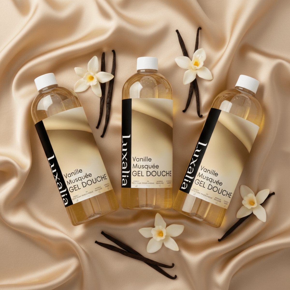 3 Vanilla Musk Shower Gels - 3 ( Liter) - Moisturizing - - Physiological Ph - & Durable - Vanilla & Shower Gel -