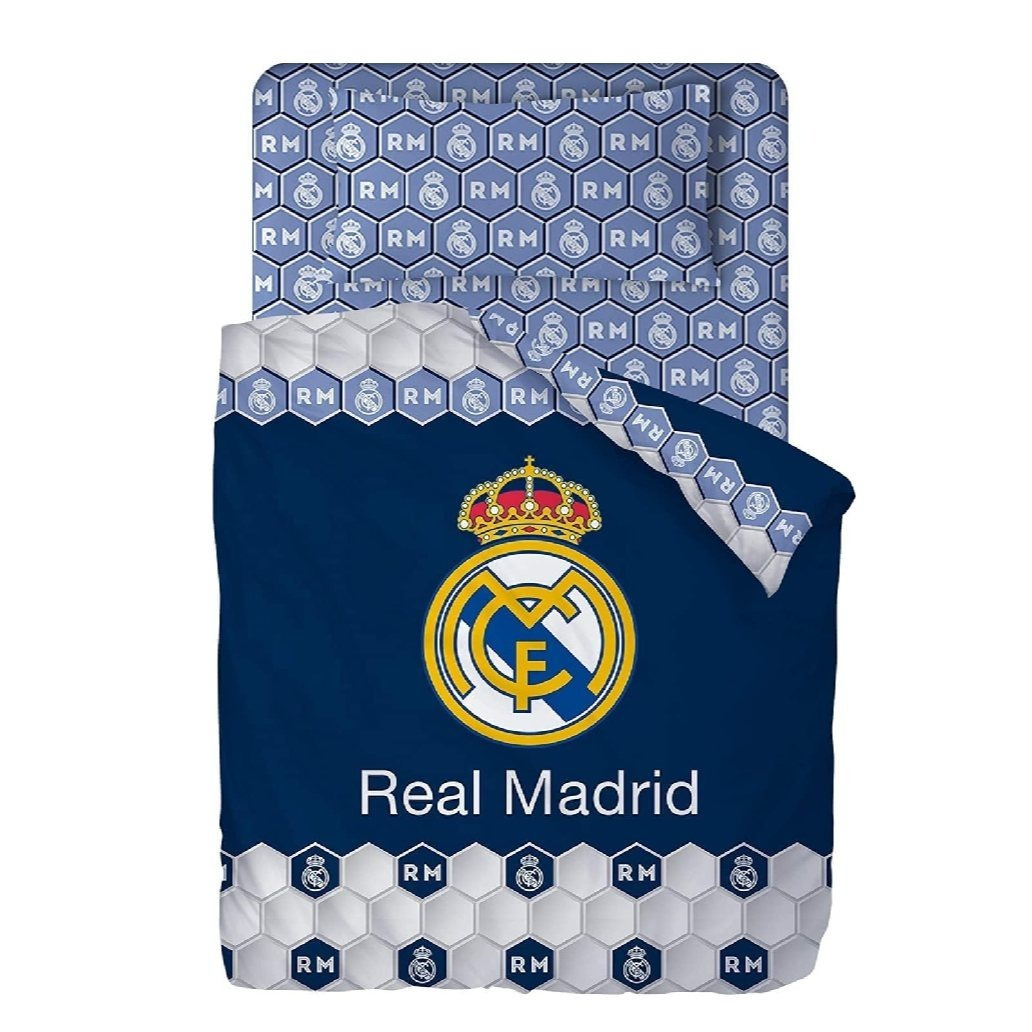 Real Madrid C.F. Juego de Sábanas Real Madrid CF - Verano | Licencia Oficial | Diseño E...