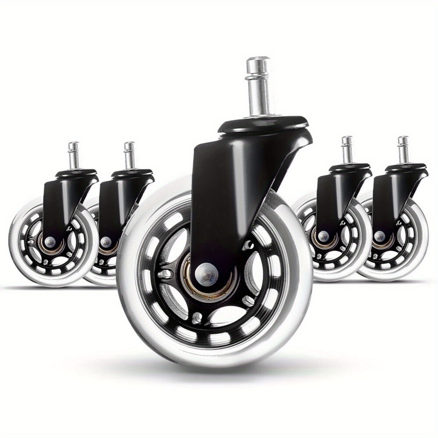 TEMU Pack Of 5 Office Chair Castors 10/ 11 Mm Hard Floor Castor Quiet Chair Swivel Chair Replacement Castor