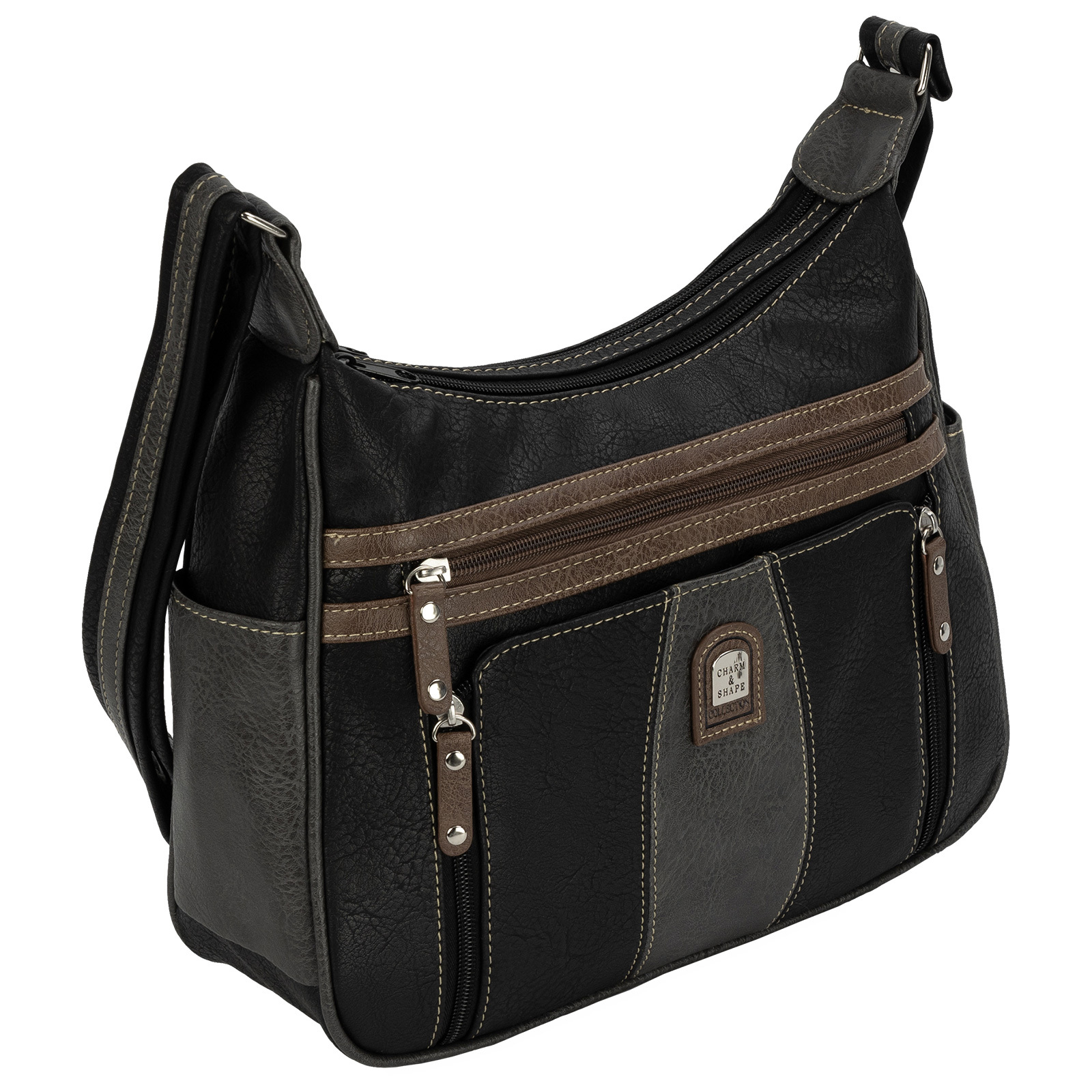 Image of Women' Handbag Shoulder Bag Crossbody Bag Top Handle Bag Crossover Bag Leather Look Black-gray