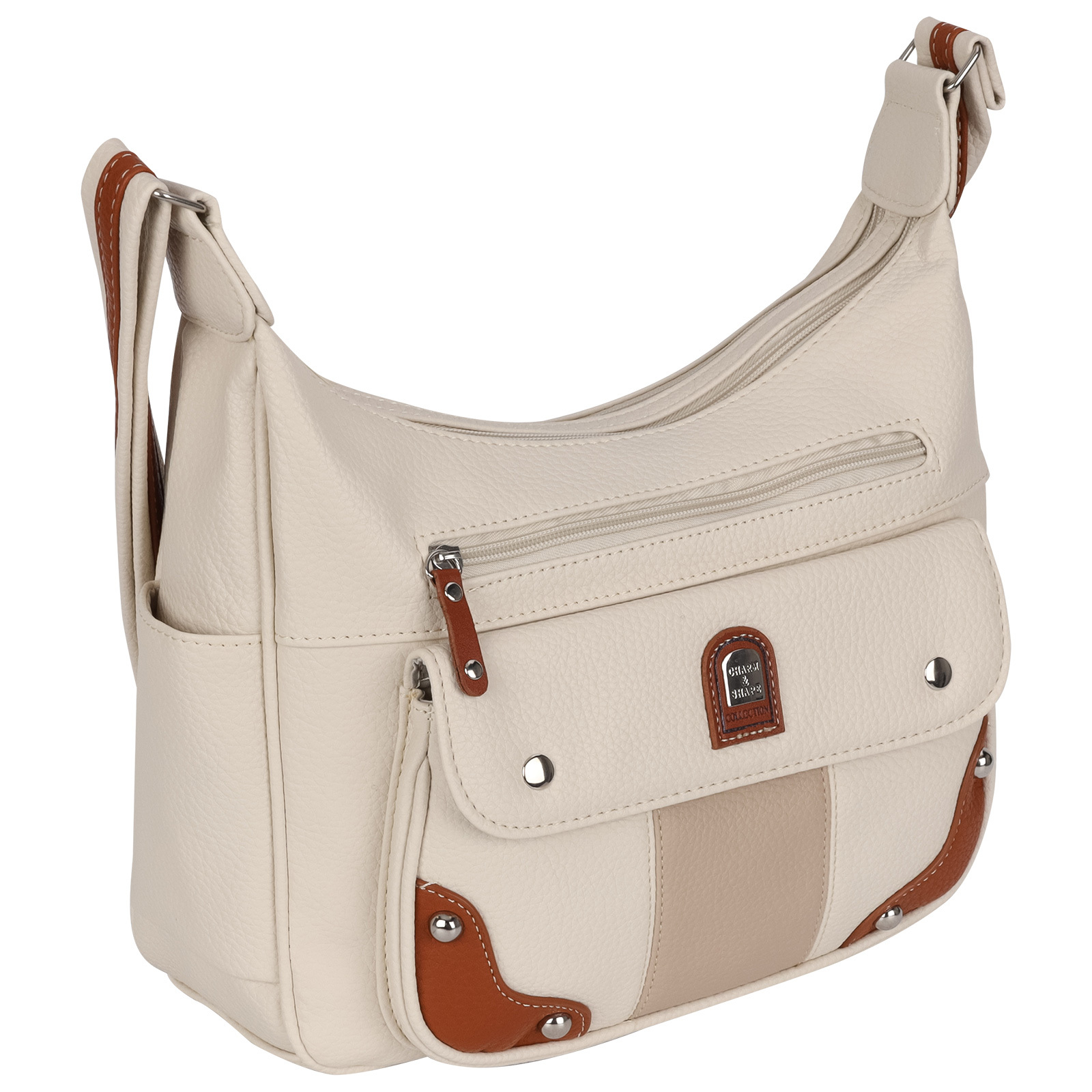 Image of Ladies' Handbag Shoulder Bag Crossover Bag 7 Beige-tan (hxbxt): 22cm X 32cm X 11cm 2 Large Main Compartments