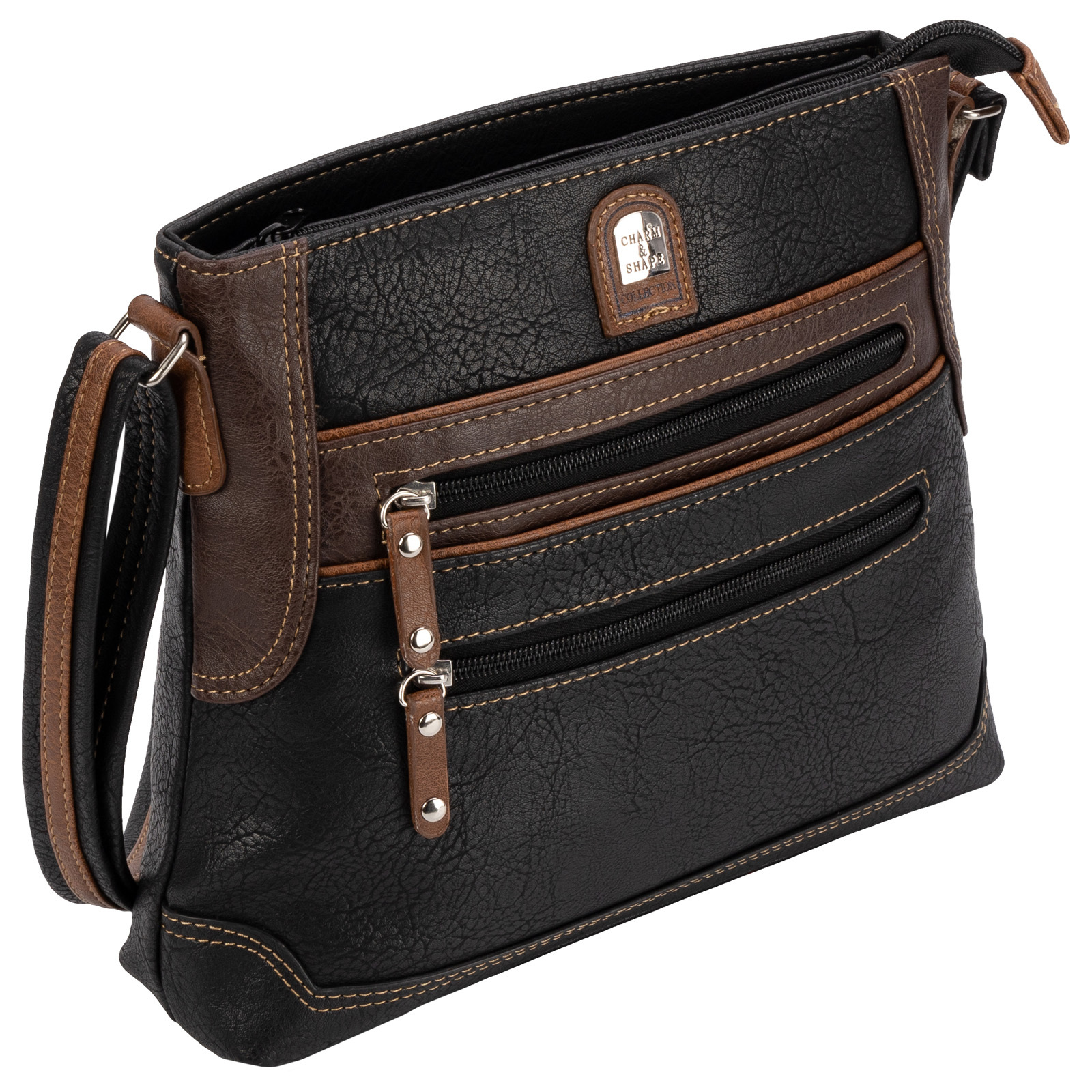 Women' Handbag Shoulder Bag Crossbody Bag Top Handle Bag Crossover Bag Leather Look Black-brown