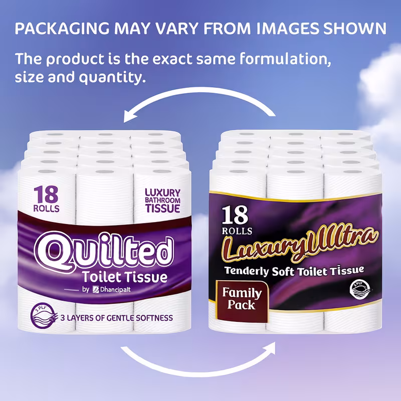 18 rolls of 3 ply premium quilted toilet paper length per roll strong absorbent toilet tissue packaging may details 4
