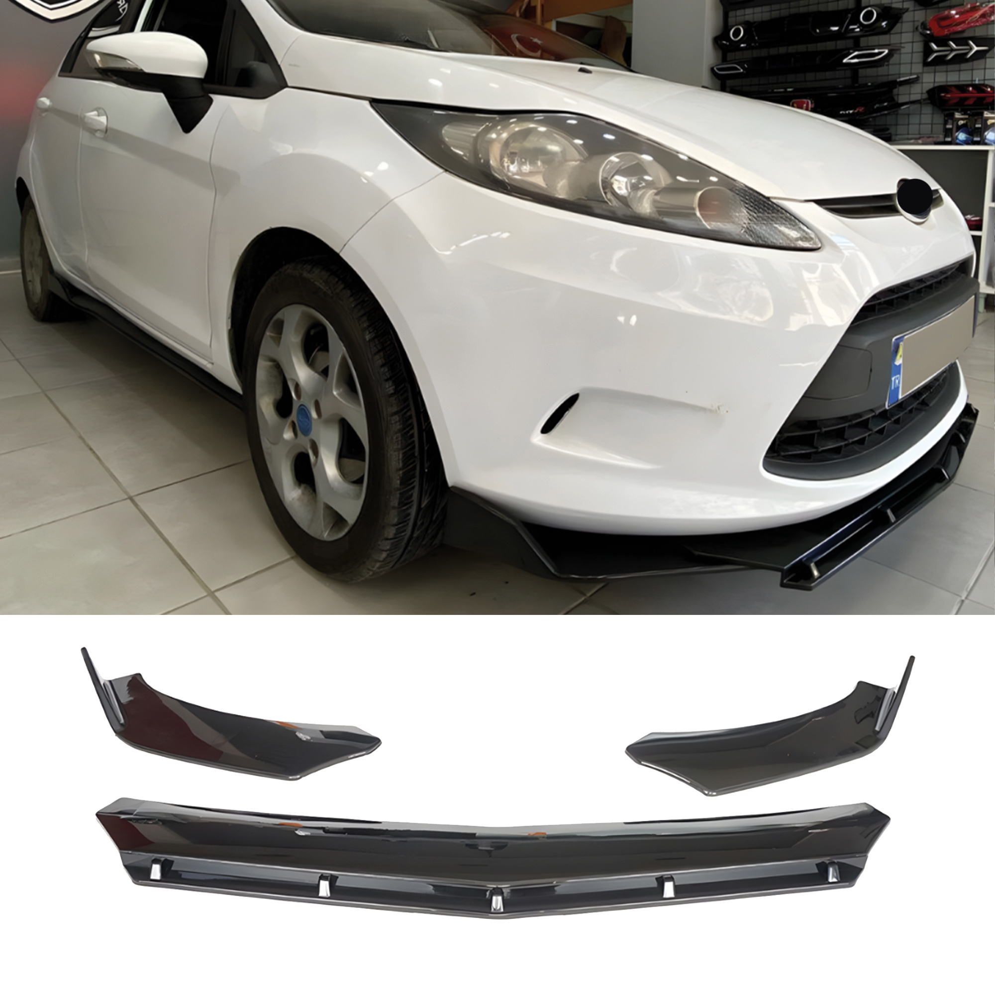 TEMU Front Bumper Lip Wrap voor Ford 2008-2017 Br Model 3 stuks Universele Auto Tuning Carrosserieonderdeel Aanpasbaar Auto Body Kit