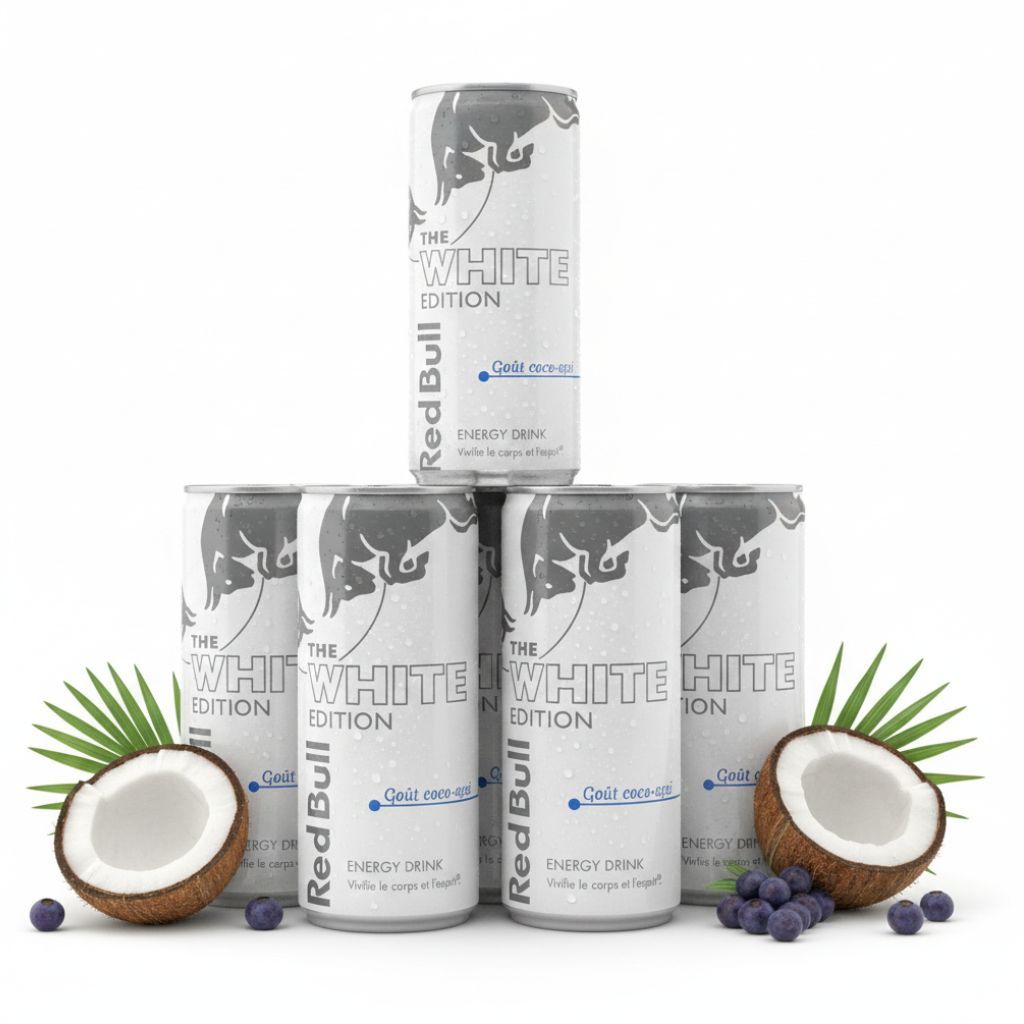 RED BULL "Edición Blanca" Sabor Coco-Acai - Paquete de 6