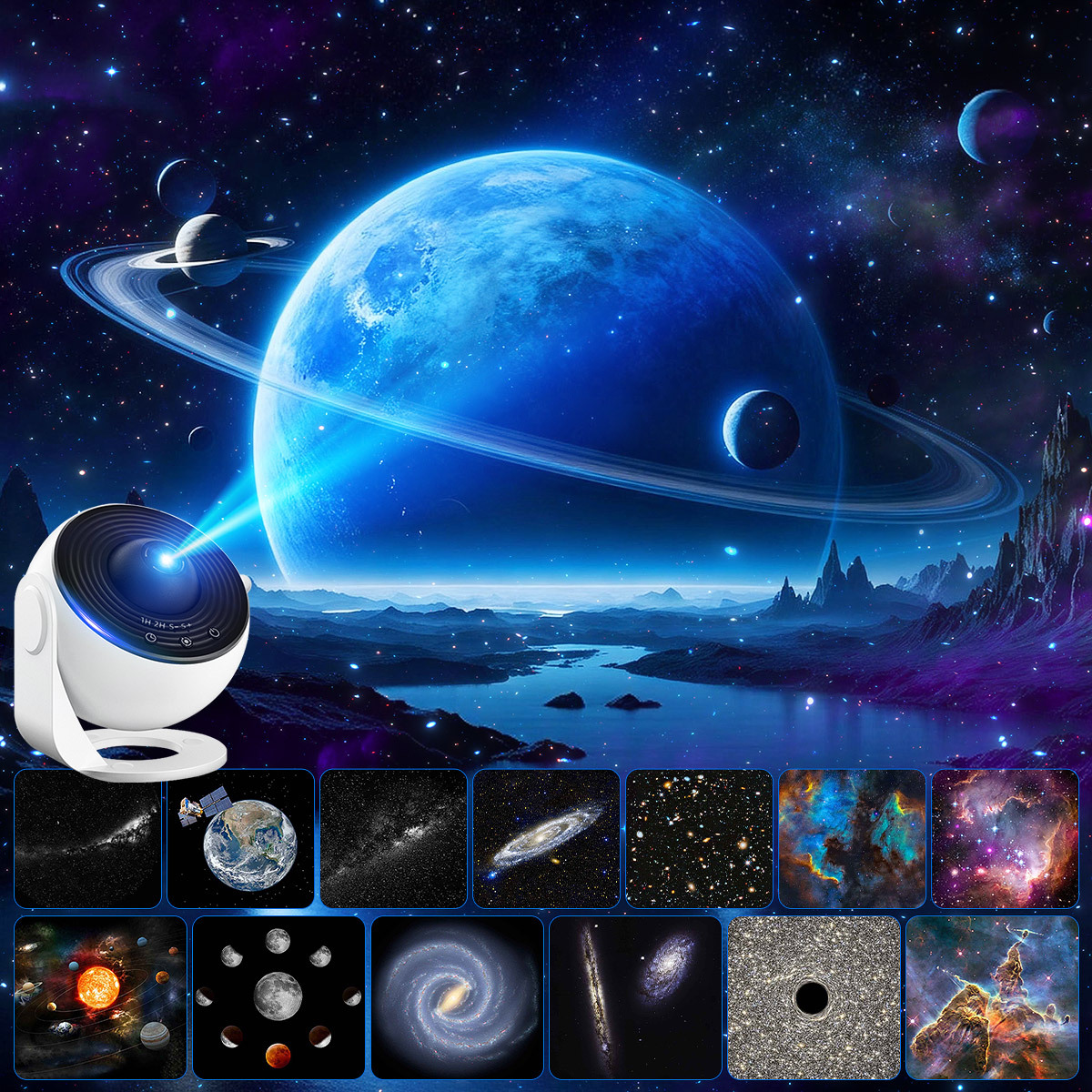 E-shop Upgrade Sternenhimmel Projektor, Planetarium Projektor Lampe, Sternenhimmel für Schlafzimmer, Weihnachten, mit 13 Planetenplatten,