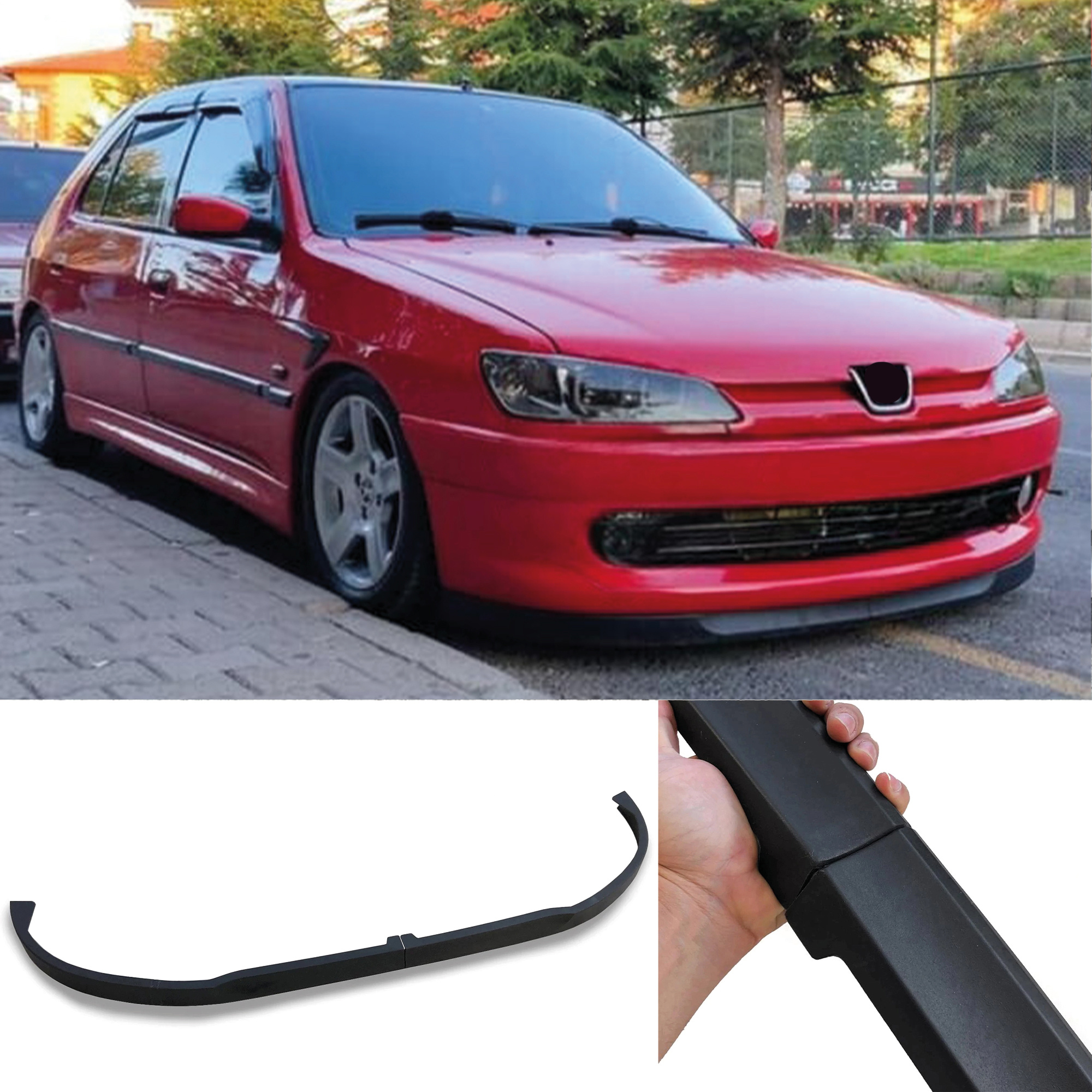 TEMU Faldón de barra de protección delantera para 1993-2002, ajustable universal , tuning de coches