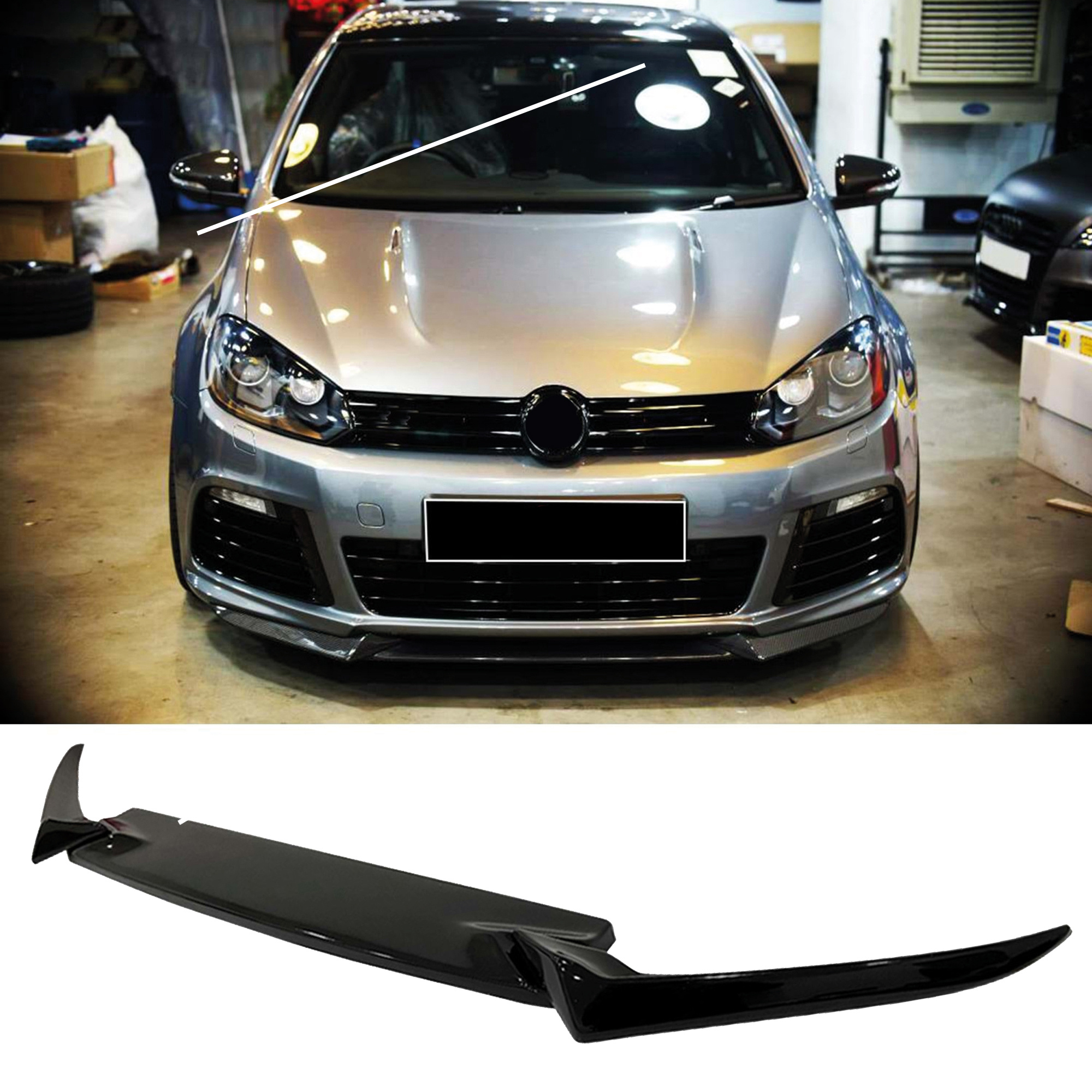 TEMU Front Bumper Lip Wrap For Vw Golf 6 Mk6 2008-2012 Mrt Model 3pcs Adjustable Tuning Body Part Body Kit