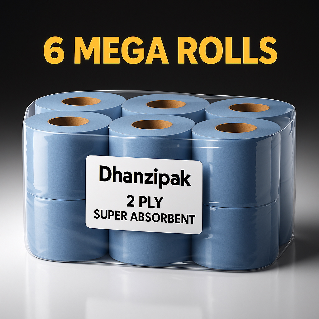 item picture 6 x Blue Paper Rolls 100m - 2 Ply Embossed Centre Feed - Hand Towel Tissue Rolls