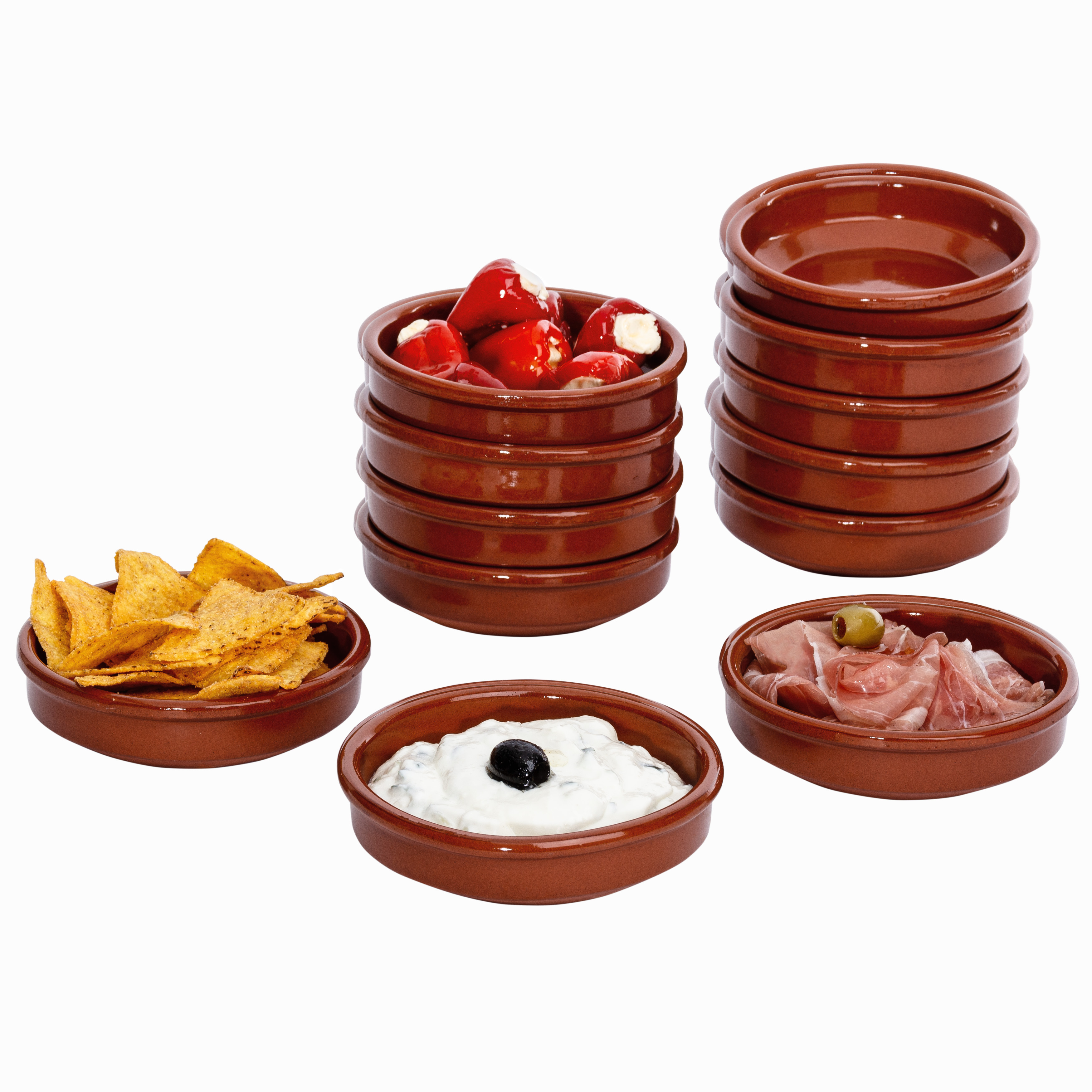 12-piece Set Cazuela Clay Bowl, , Ø 12cm, 150ml, Size S, Medieval Viking