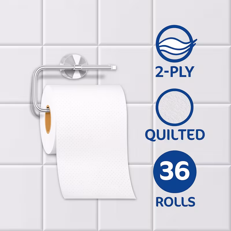 bulk toilet rolls 36 pack 2 ply soft strong white bathroom tissue long lasting for businesses strong toilet paper details 1