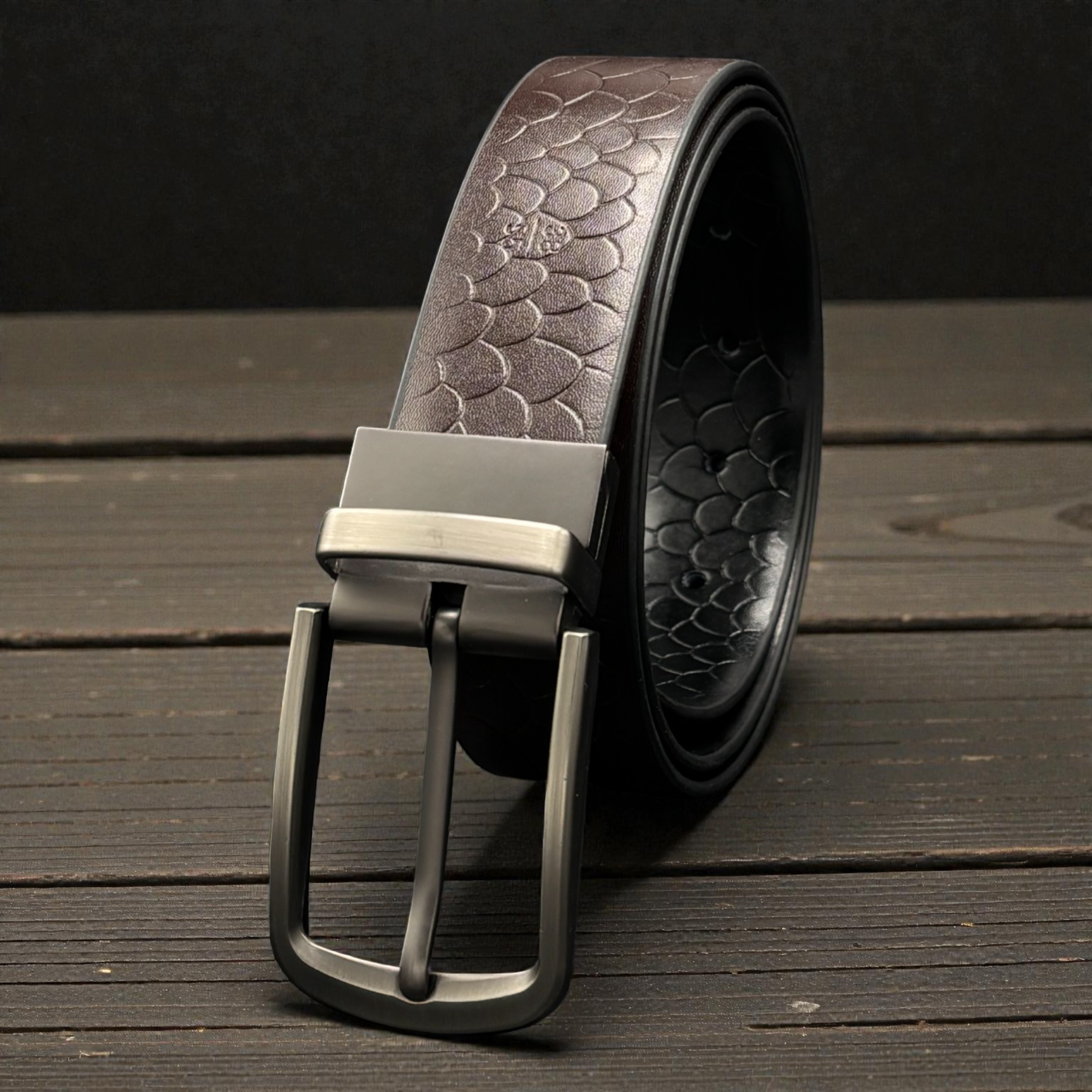 Black/Brown Reversible Full Grain Leather Belt