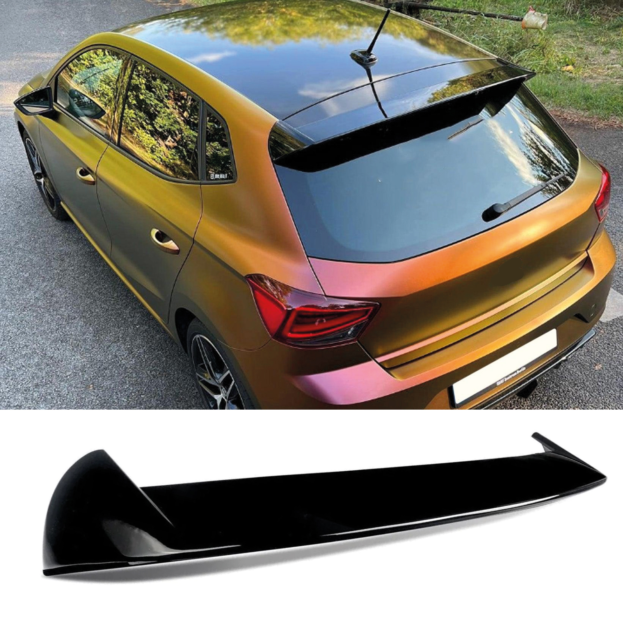 Rear Spoiler For Mk5 5dr 6f 2017-2020 Roof Wing Rear Roof Spoiler Gloss Abs Plastic Enhances & Style, Car Exterior Upgrade | Dynamic Design | Highquality Spoiler