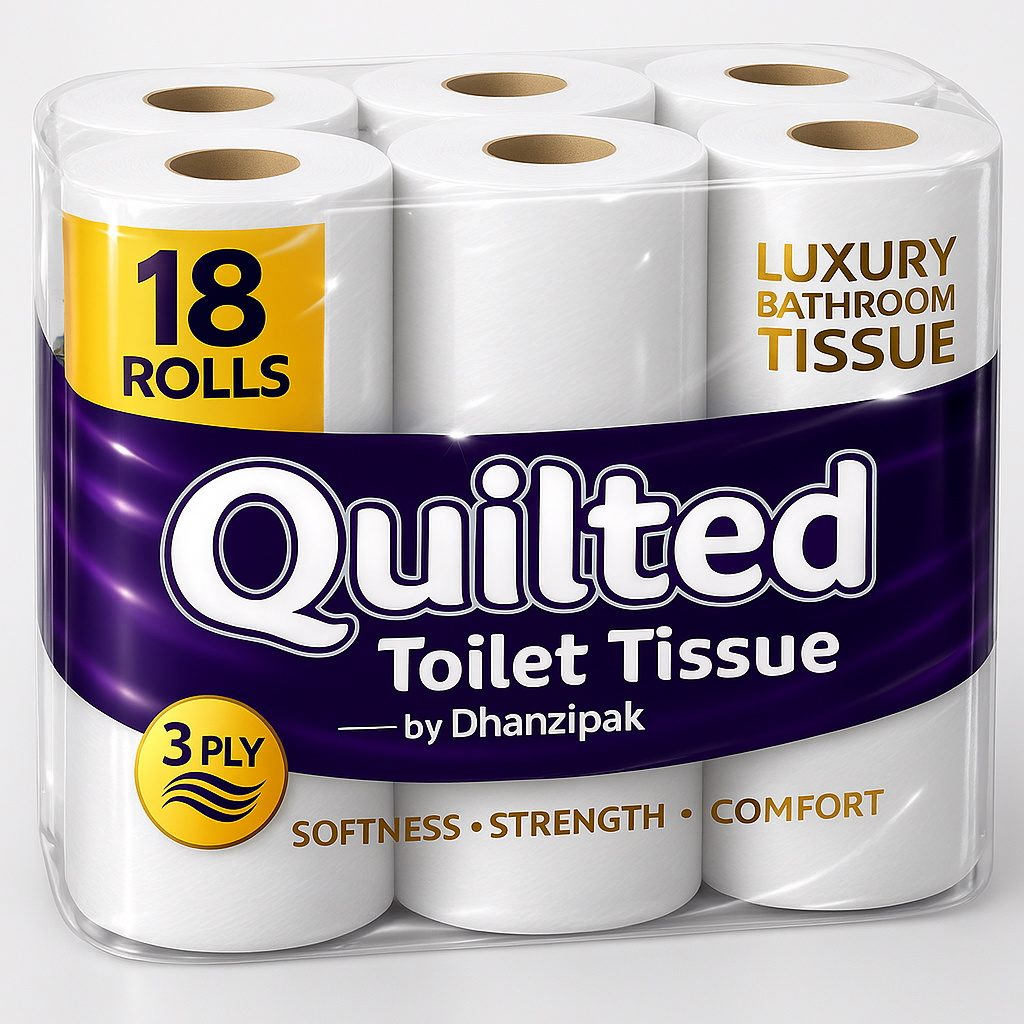 item picture 18 Rolls of 3-Ply Premium Quilted Toilet Paper | Generous Length per Roll | Luxuriously Soft, Strong & Highly Absorbent Toilet Tissue