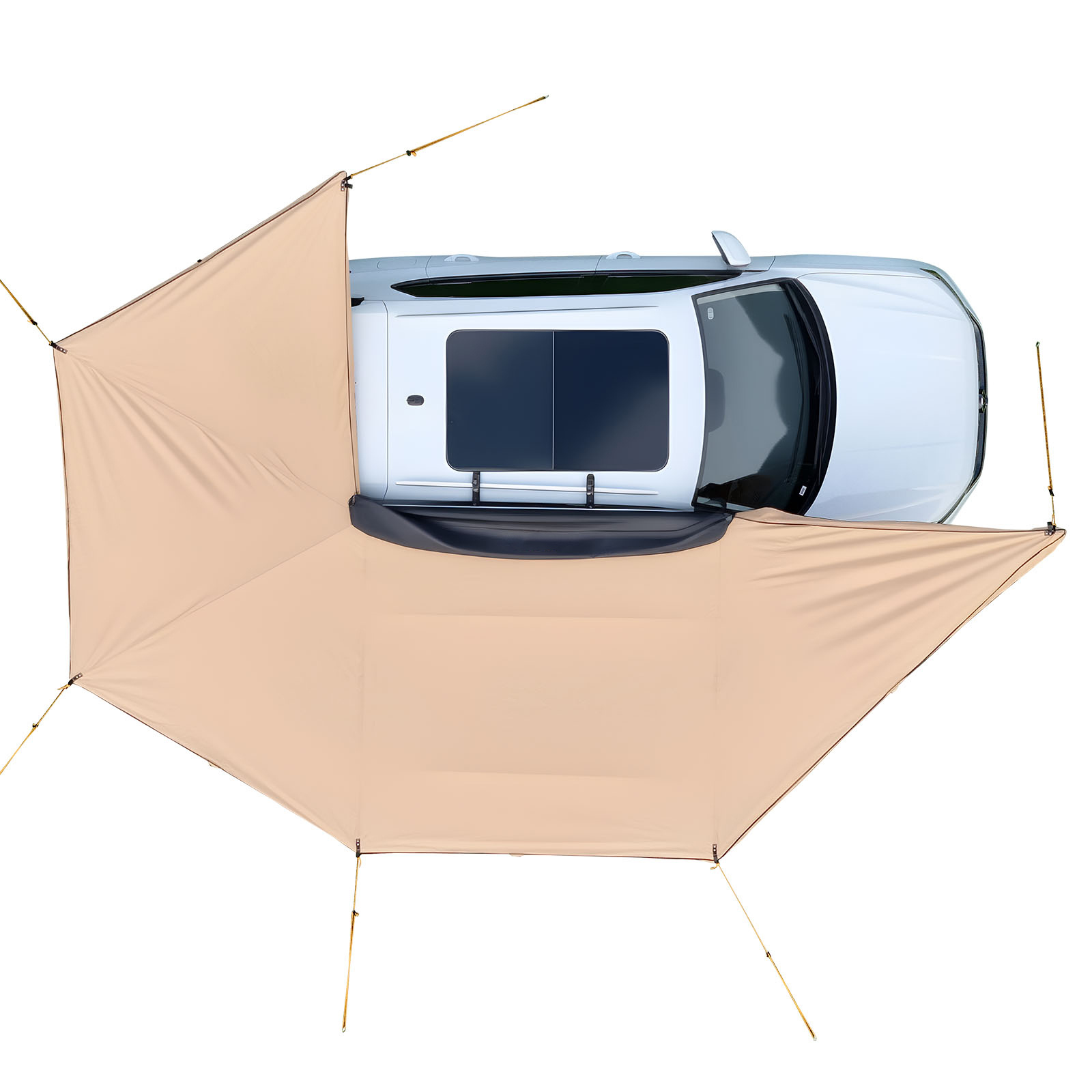 Image of 270-degree Awning, 12.4㎡ Driver Side Vehicle Awning, Car Side Awnings With Carry Bag, Free-standing Awning Car Shelter For Suv, Van, Truck, And Camping