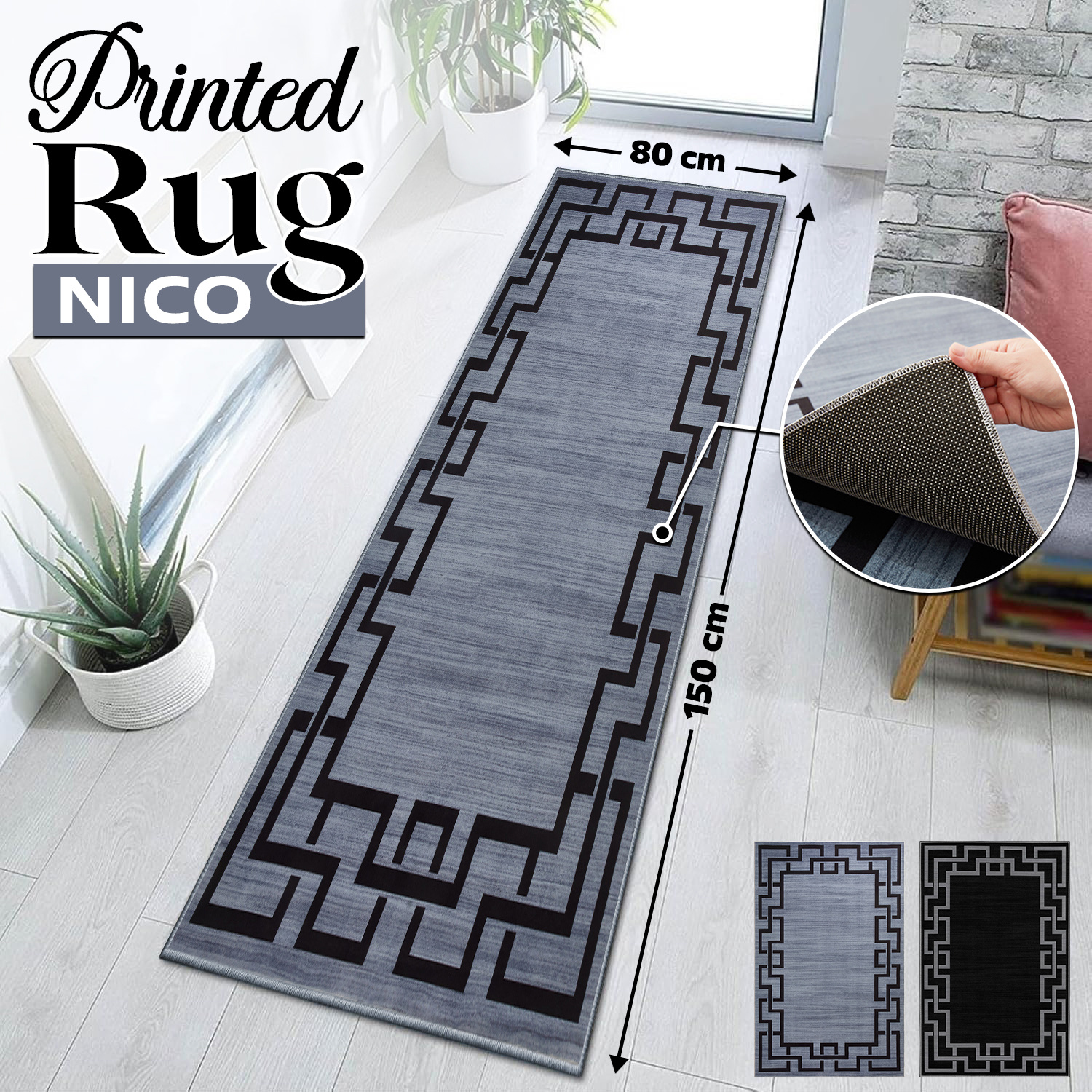 TEMU 1pc Premium Printed Rug – Extra Large, , Non Slip Backing, Durable & Machine Washable Floor Mat For Living Room, Bedroom, And Dining Area, Gift