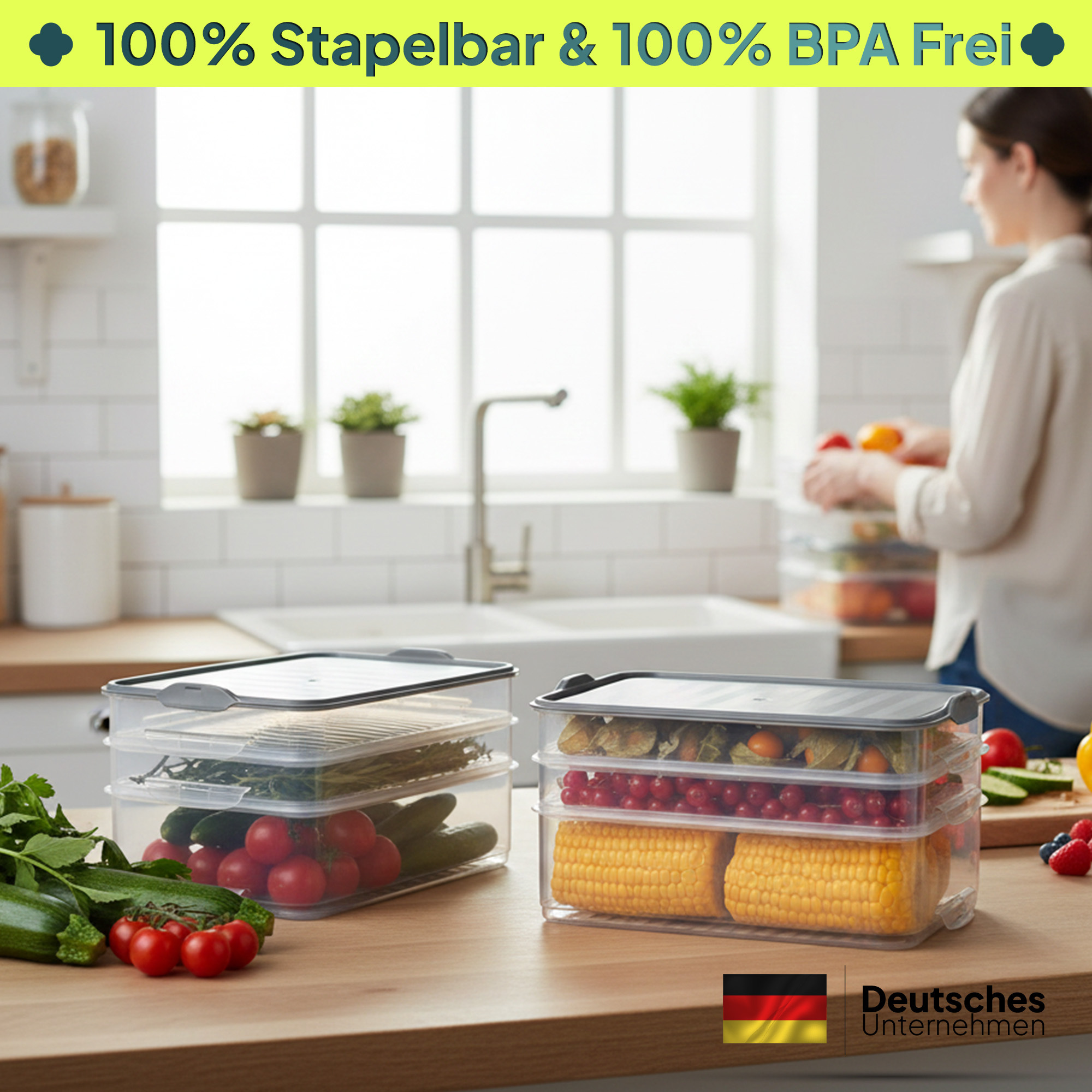 TEMU Meat Cutting Boxes For Refrigerator, Sausage Storage Refrigerator, Stackable Cutting Box, Refrigerator Organizer, Freshness Containers With Lid,