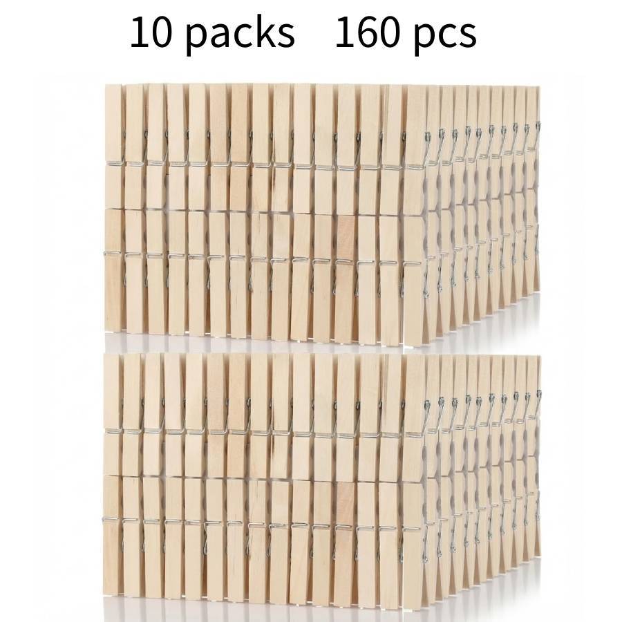 TEMU Pinzas de madera para | pinzas de madera | aptas para secar | hechas a | se pueden usar como decoración fotográfica | 7.3*1CM | 32/80/160 piezas