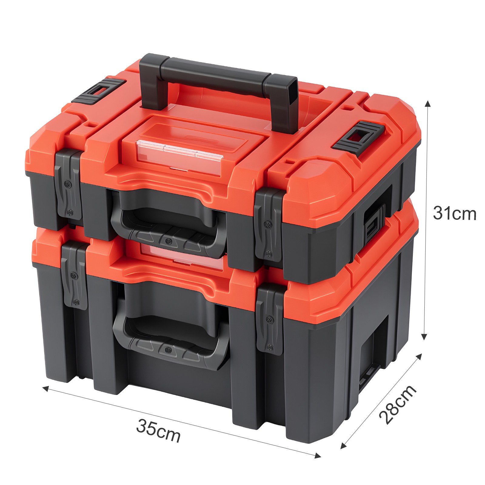 TEMU Heavy-duty Stackable Toolbox With Compression Lock Portable Tool Organizer Case Red/black Saving Storage Organizer Storage Toolbox