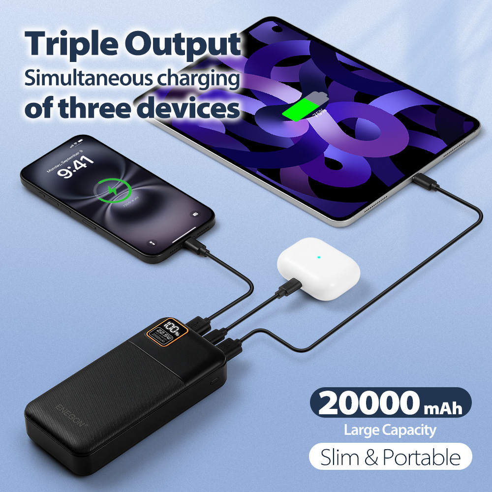   bater&iacute;a externa de 20000mah con carga r&aacute;pida pd de 22.5w - entrada usb-c/usb-a/micro, pantalla  , port&aacute;til para tel&eacute;fonos, tabletas, viajes, camping y     Detalles del producto 1