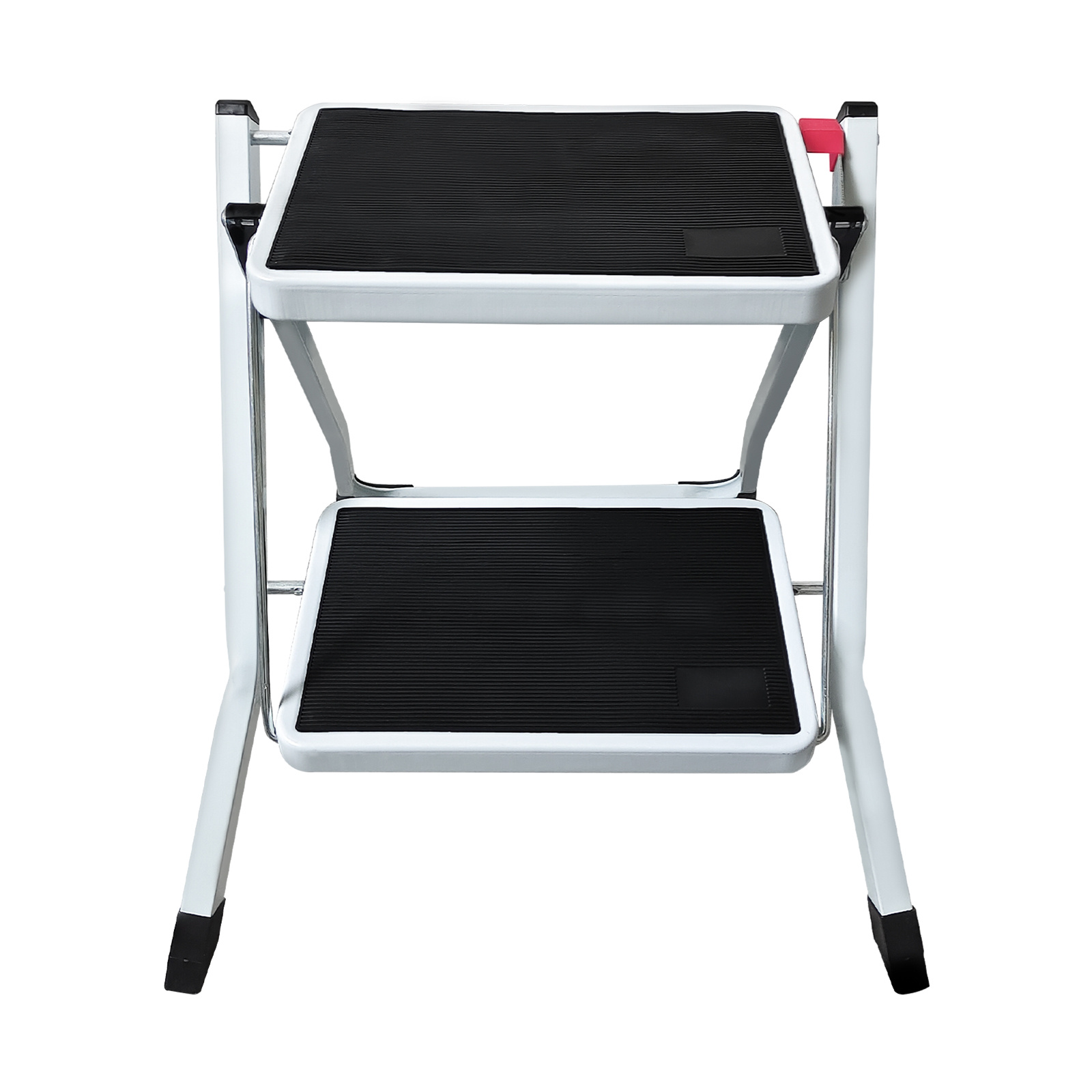 durable folding step stool 2 step small folding step ladder folding   step 2 step ladder folding ladder safety lock space saving storage   non slip rubber feet portable handle no   for home office use