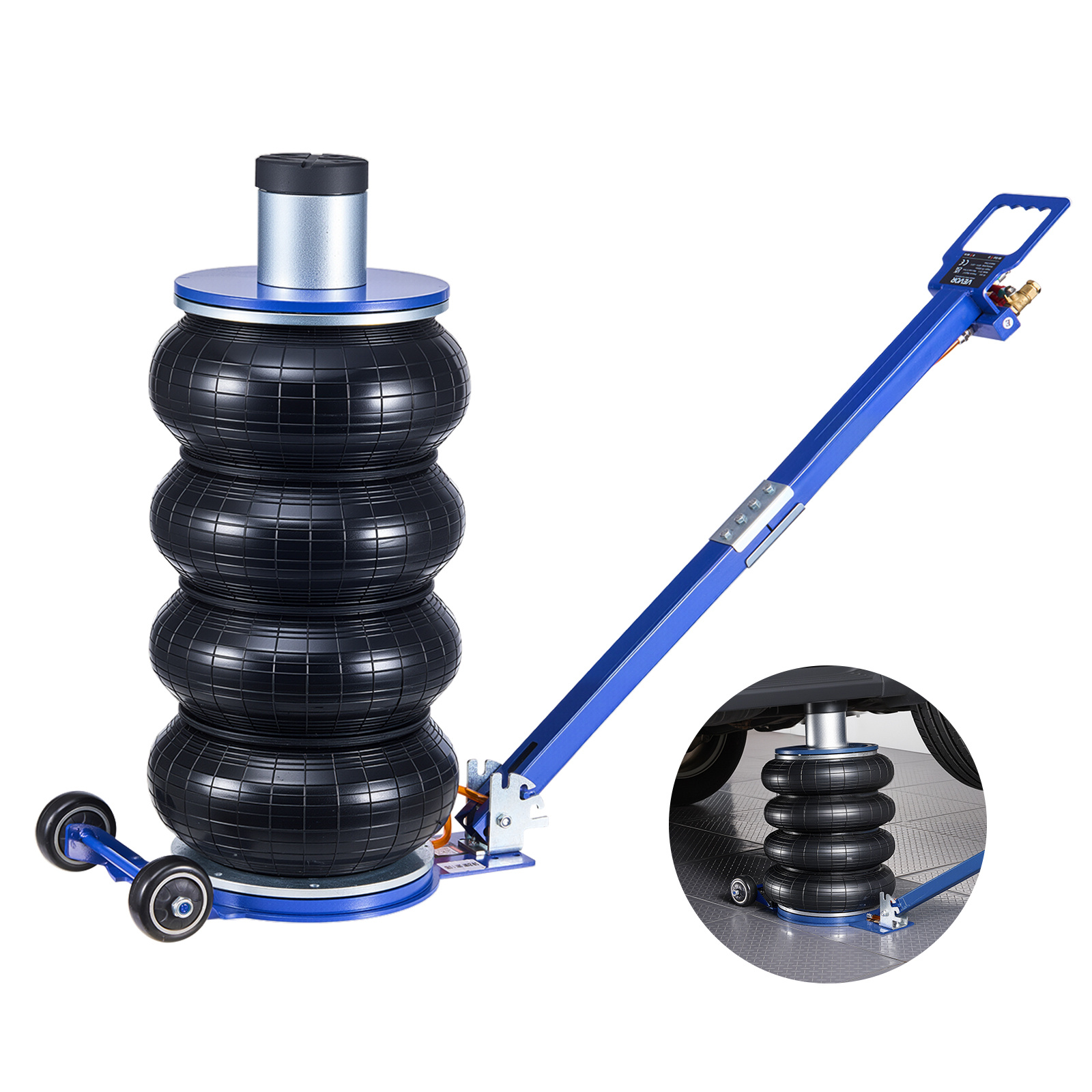 Image of Vevor Air Jack, 6 Ton Bag Airbag Jack, Lift Up To 673 Mm With Heightened Column, Adjustable Handle & Thick Rubber Pad, 2-5 Lifting Pneumatic For Car, Suv, Pickup Truck Repair, Garage