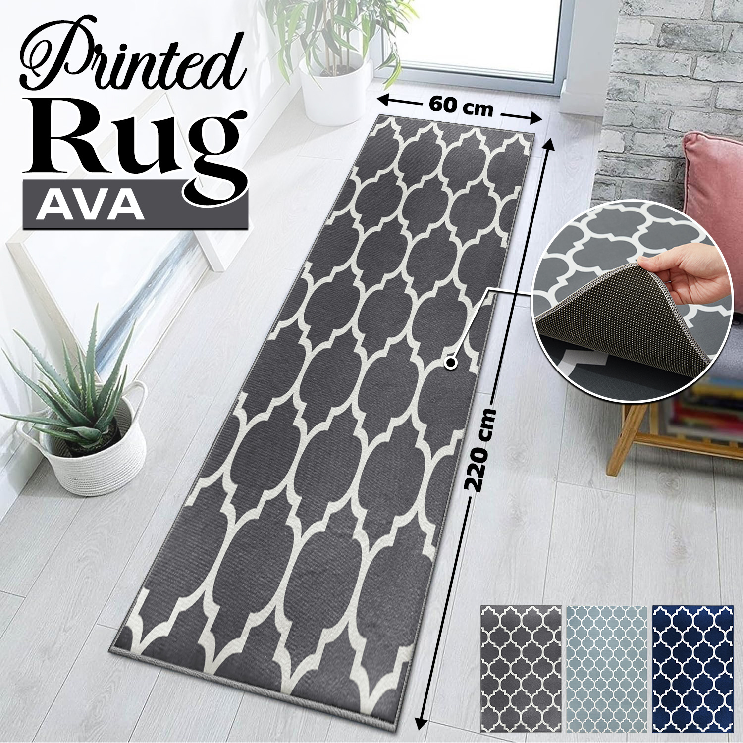 TEMU 1pc Premium Extra Large Printed Area Rug – Super Soft With Non-slip Rubber Backing, High Quality, Machine Washable & Fade-resistant, Perfect For