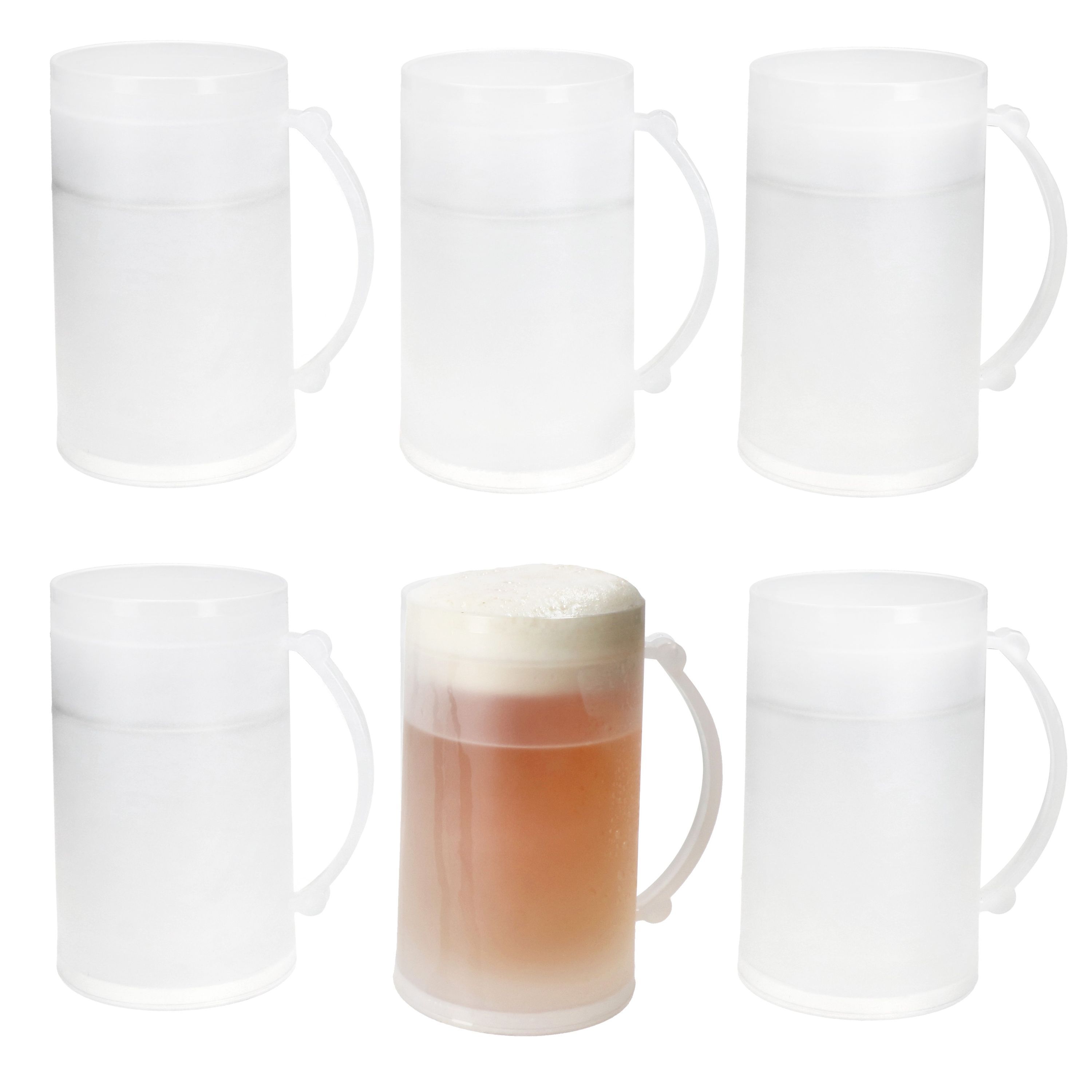 6pcs Togo Beer Mug Set Made Of Plastic With Cooling Liquid - 47320