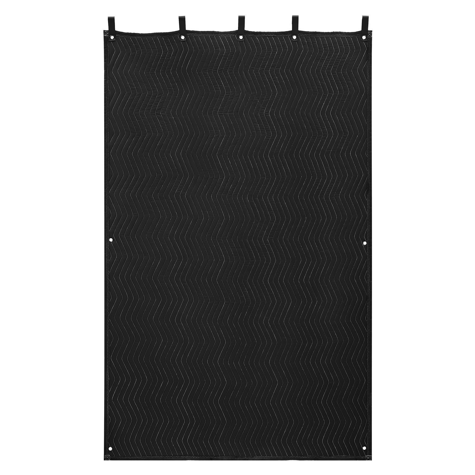 Image of Vevor Sound Dampening Blankets, Curtains With 80 X 48 In, Blanket With Grommets, Studio Grommeted Blanket, For Window, Door, Light Blocker, Music Recording, Black