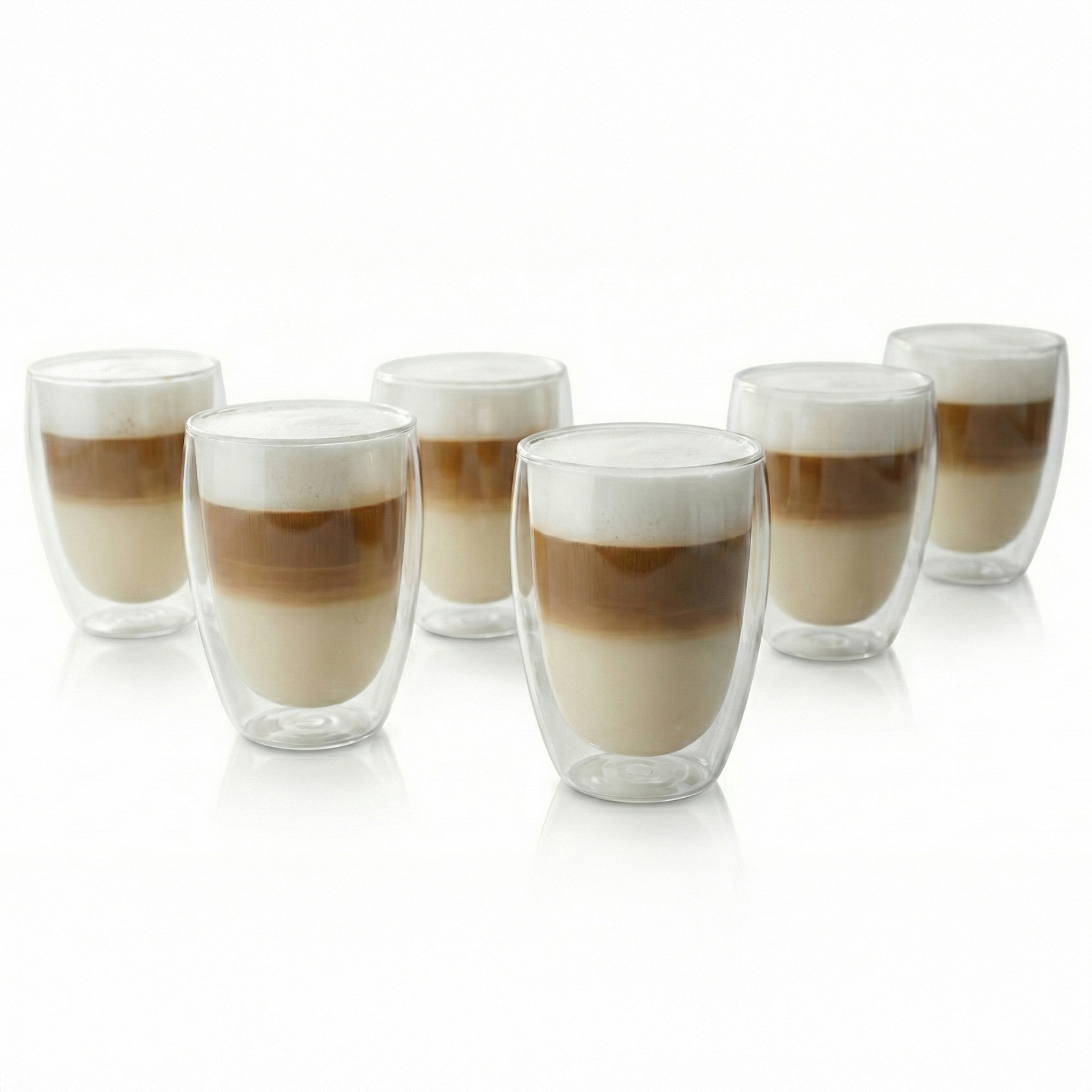 6x 300ml Double-walled Glasses Made Of Borosilicate Glass - Coffee Glasses, Thermal Glasses, Double-walled Coffee Glasses, Cappuccino Glasses, Double-walled Glasses