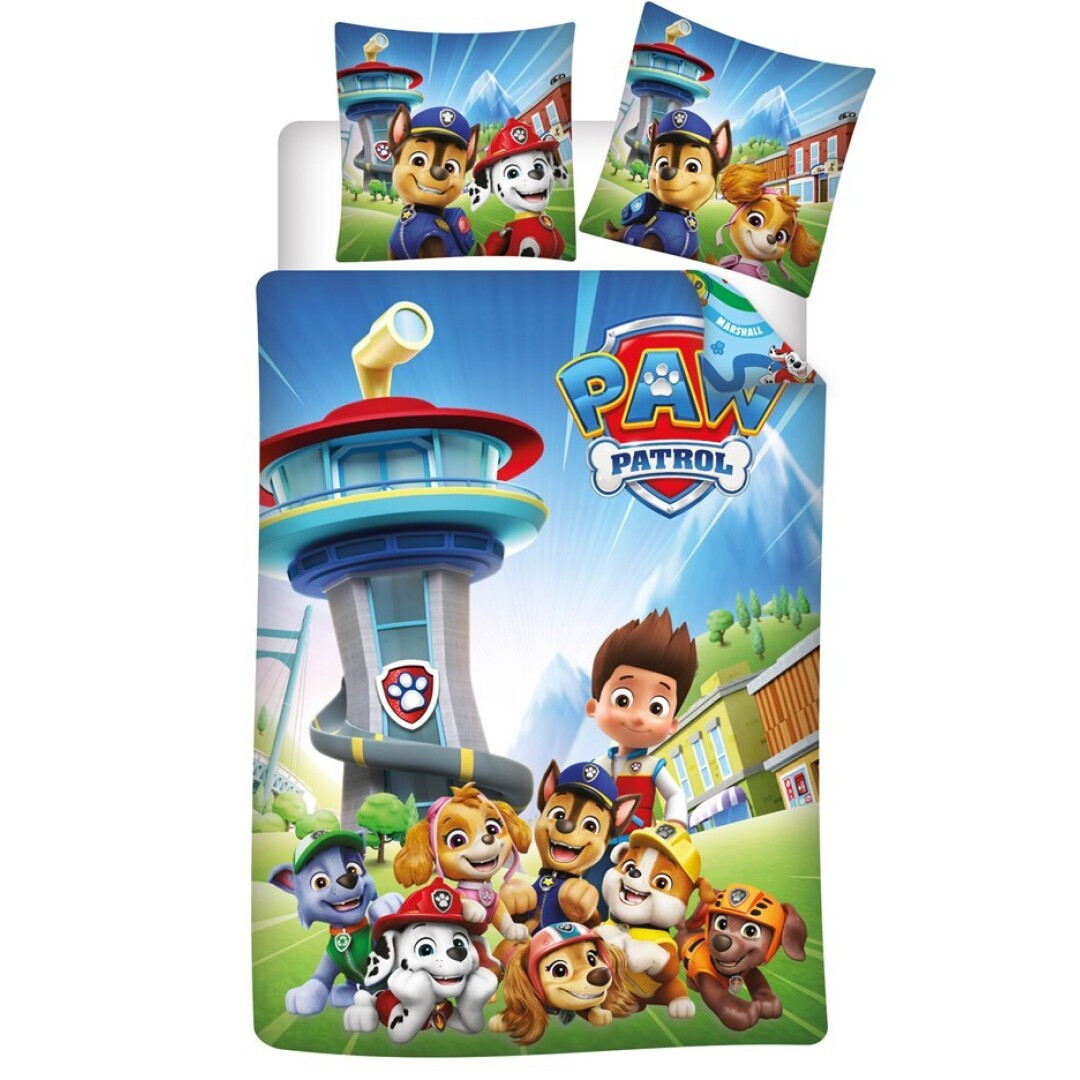 Bed Set Pat Patrol Reversible, Duvet Cover 140x200 Cm + Pillowcase 65x65 Cm, Poly, With , , And Stella