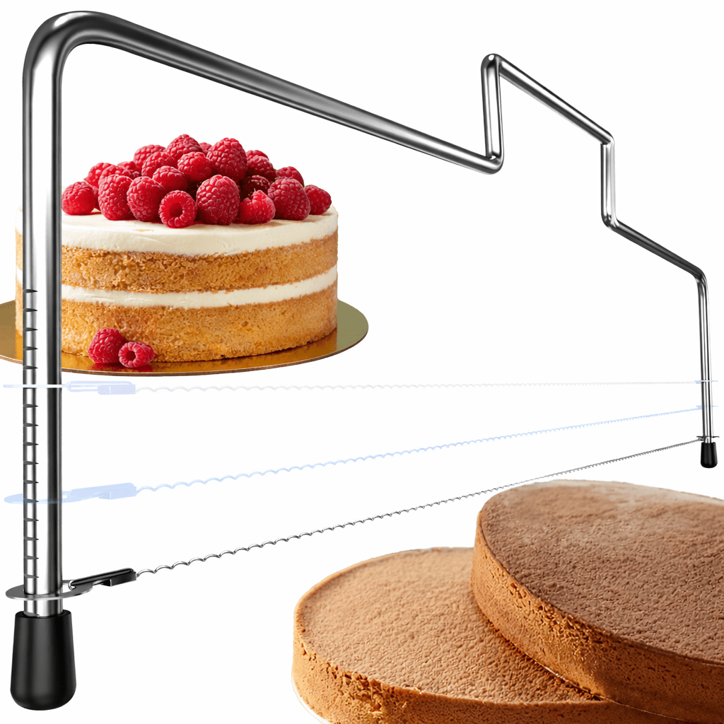 E-shop Home Tortenschneider – Wahlweise: 32 cm Edelstahl-Tortenbodenschneider ODER 2-teiliges Set (mit 8,5 cm verstellbarem Tortenring) |