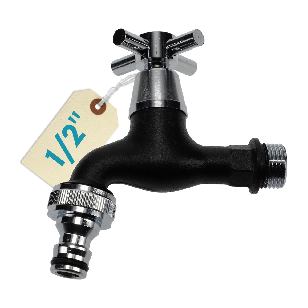 Image of Garden Faucet With Hose Connection 1/2" 3/4" Ball Valve Outdoor Water Faucet Garden Faucet Drain Faucet 1/2 Inch 3/4 Inch Outdoor Faucet