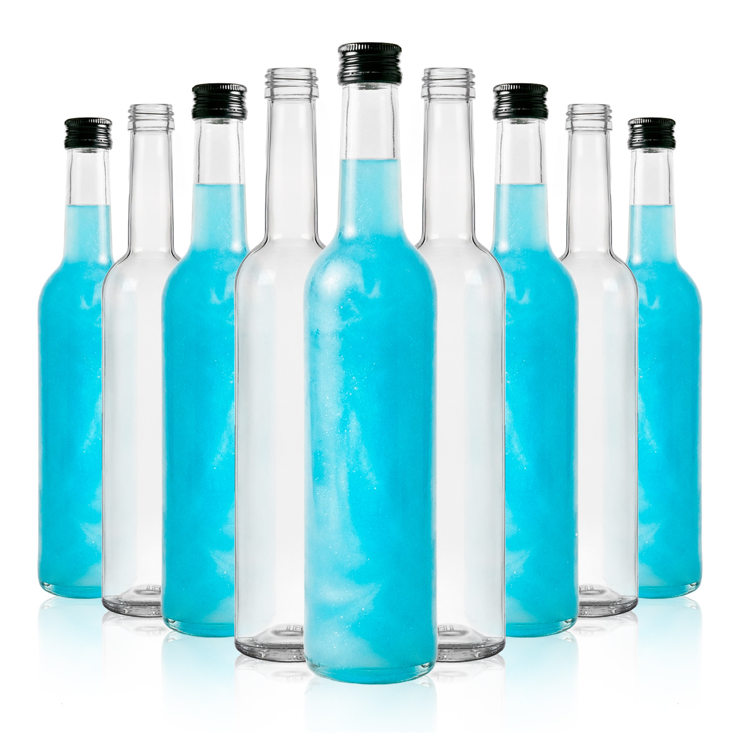 10-piece Set Of Alcohol Bottles, 350 Ml Glass Bottles With Screw Cap, For Water, Syrup, Oil, Olive Oil, And Beverages