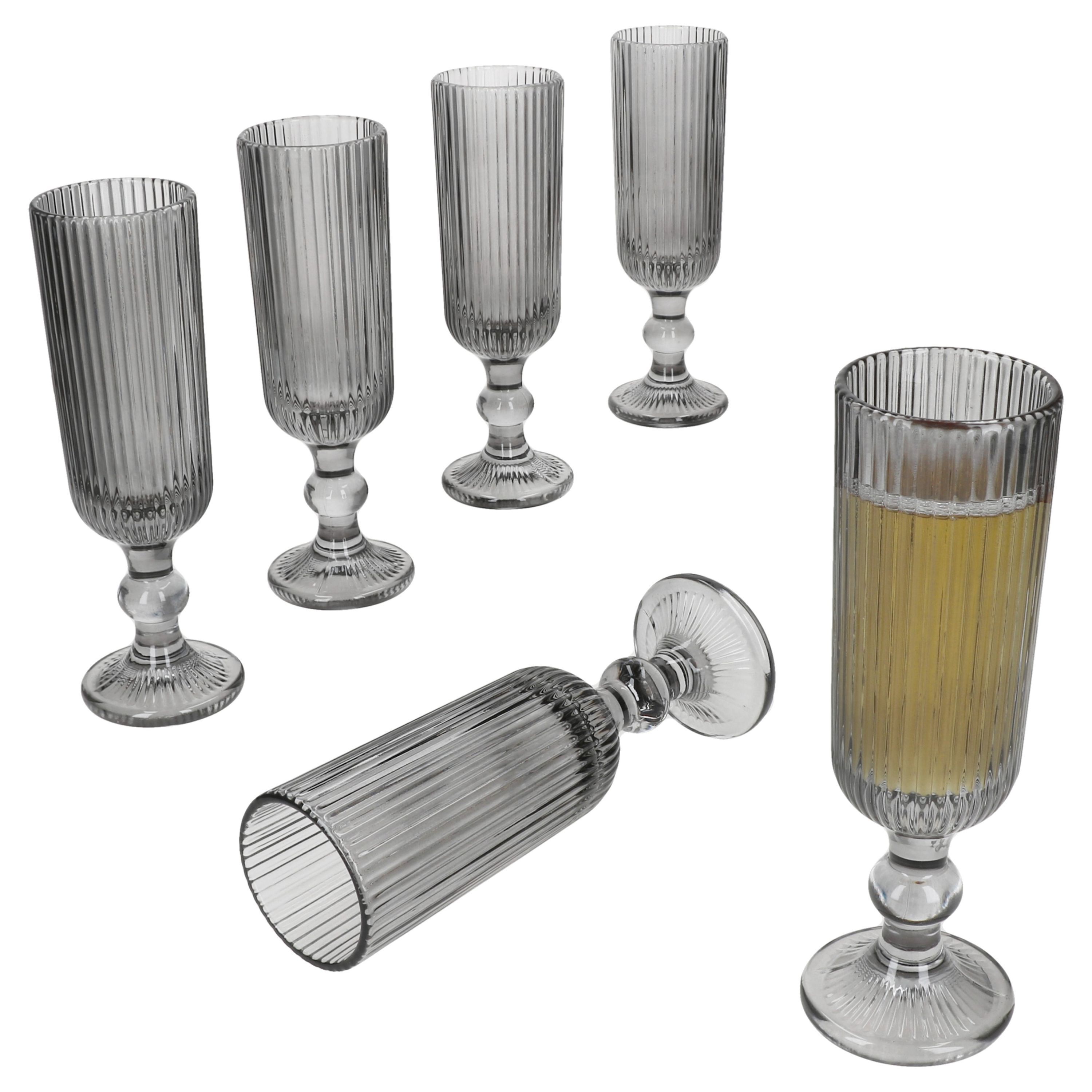 6pcs Set Grey Wine Glasses Made Of Glass – 37567
