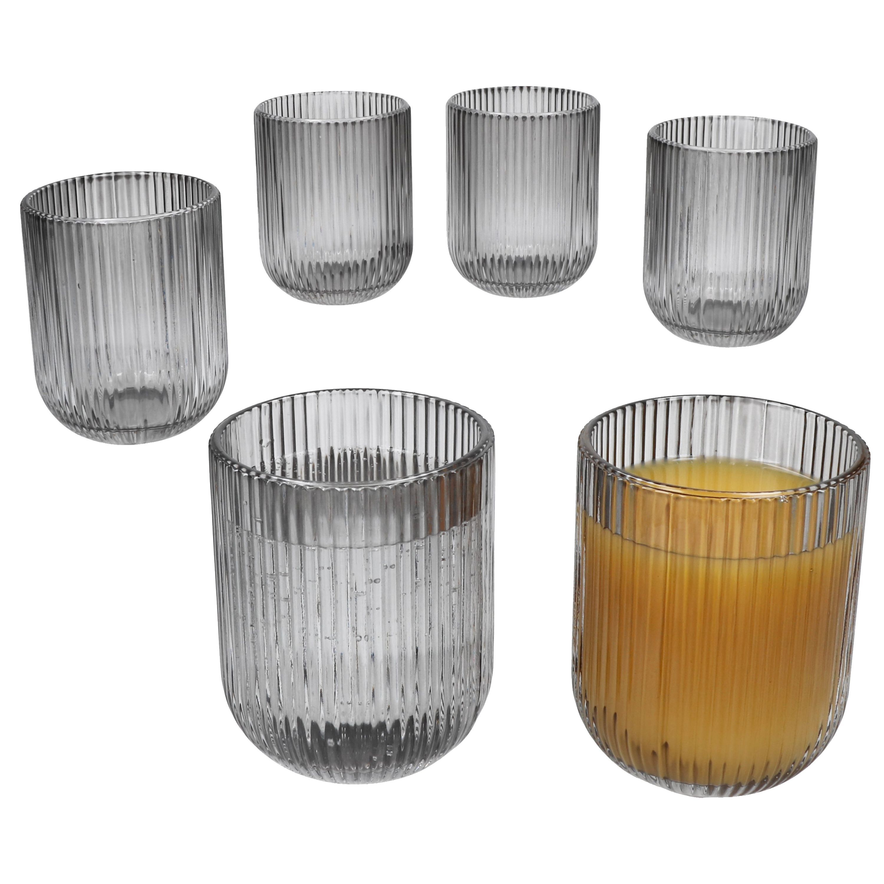 6pcs Set Of Water Glasses Gray Made Of Glass – 37560 48