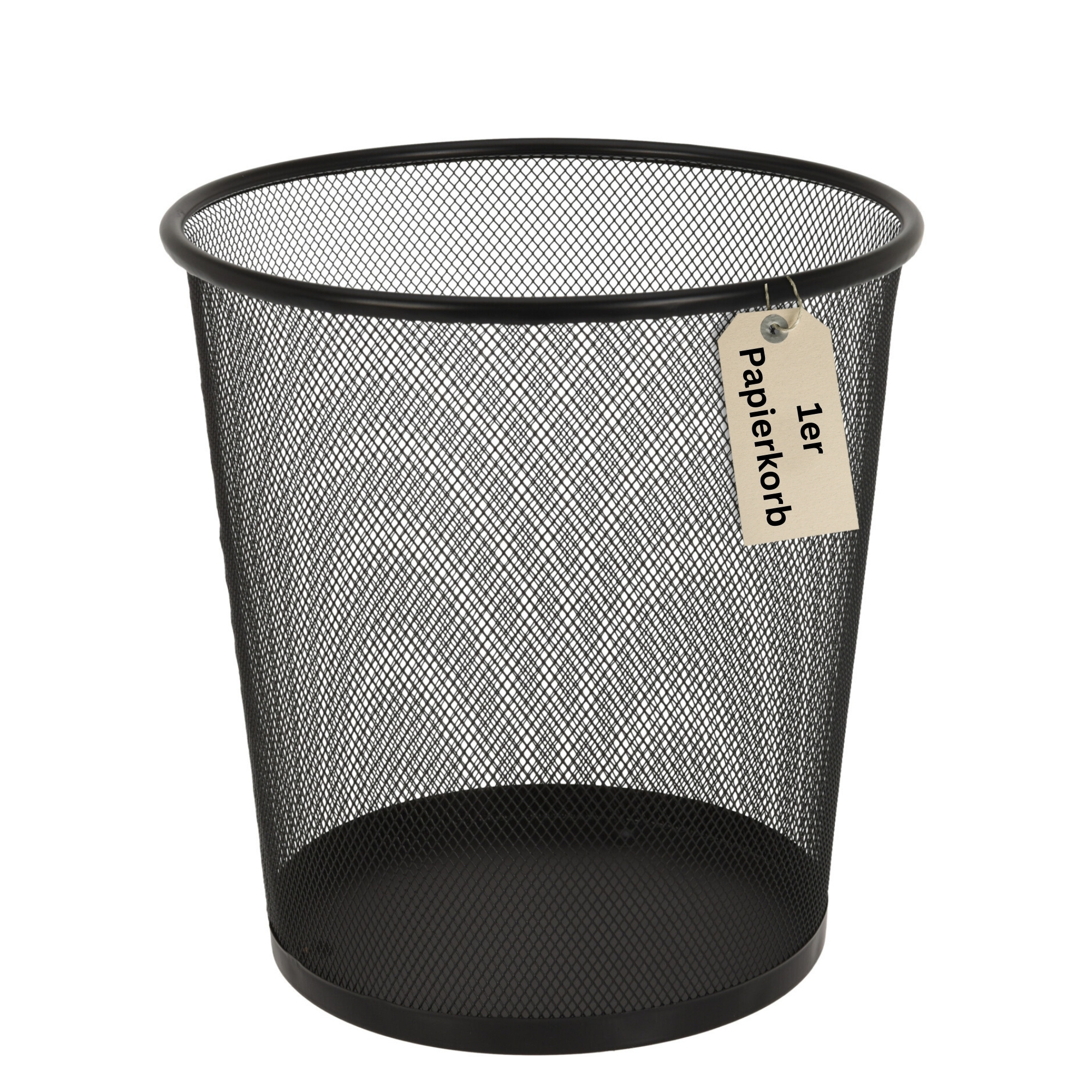 TEMU Metall Papierkorb 1er aus Drahtgeflecht – Rund, 28 cm Höhe & 26,5 cm Durchmesser – Stabiler Mülleimer für Büro, Home-Office & Haushalt – Schwarz