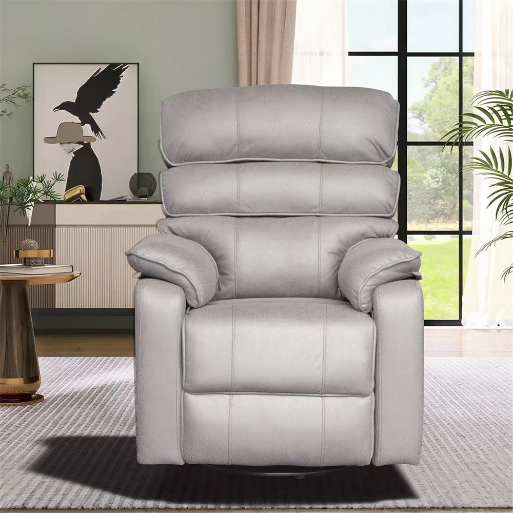 Tv Armchair Recliner With Adjustable Backrest, 360° Rotatable, Ergonomic Cushion Chair, Modern Tv Chair In Light Grey For Living Room, Bedroom & Office