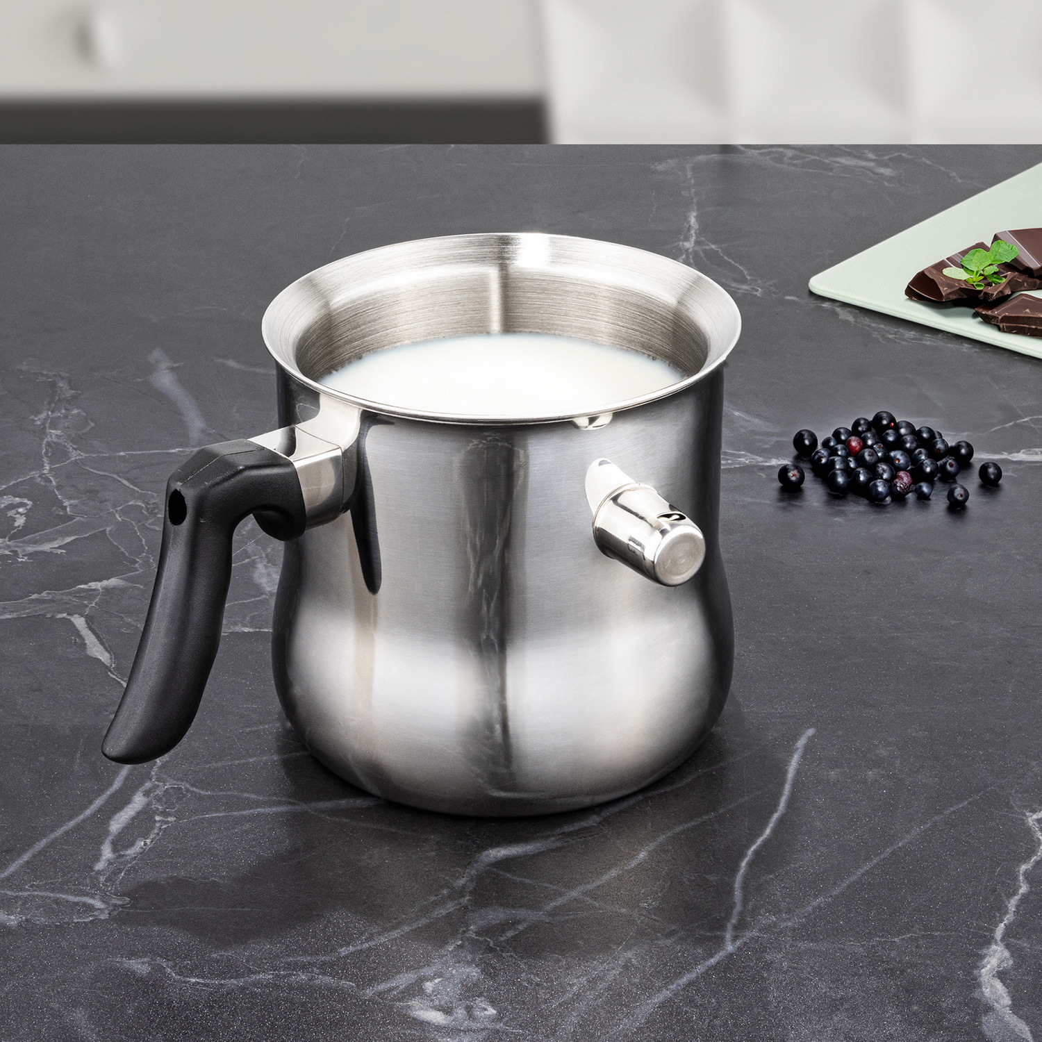 Image of 1.2 Liter Stainless Steel Milk Pot With Whistle Double-walled Water Bath Pot Water Bath Pot Steam Cooking Pot Double-walled Steam Cooking Pot Flute Kettle Function Milk Cooking Pot Milk Heater