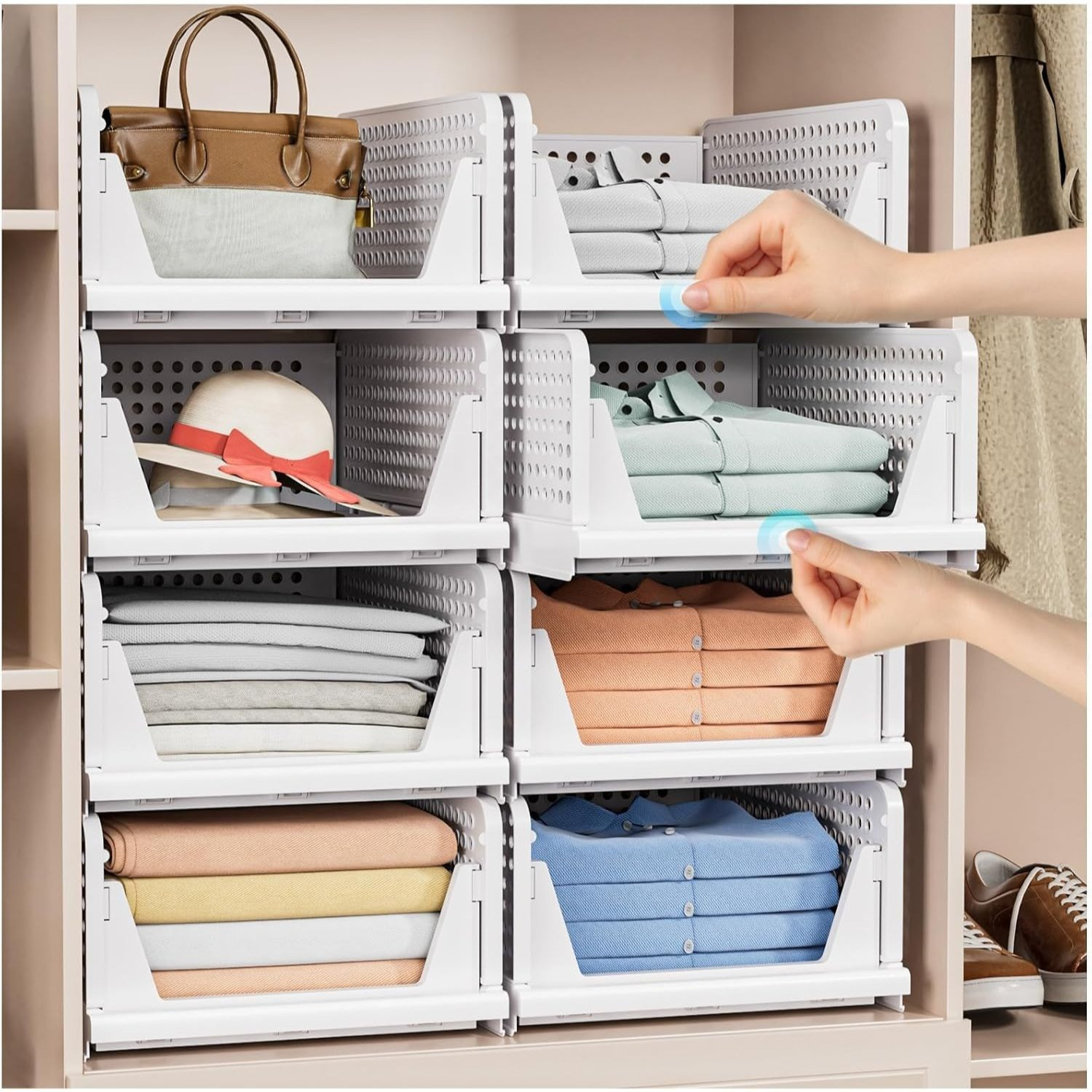 5-piece Stackable Wardrobe Organizer, Extendable Foldable Drawer Organizer For Clothes, Bedroom, Kitchen, And Toy Storage